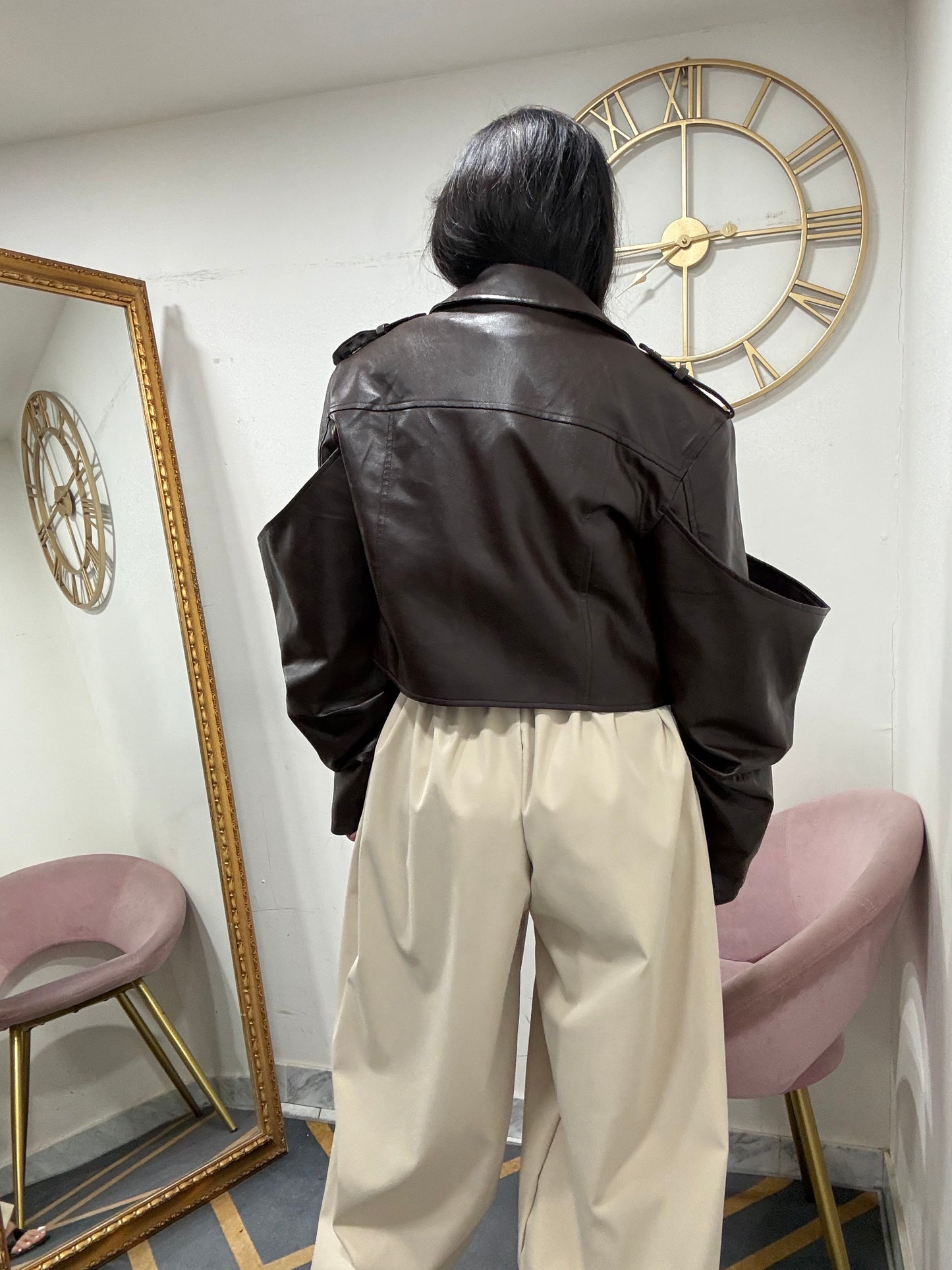 Chiodo ecopelle manicotto 683