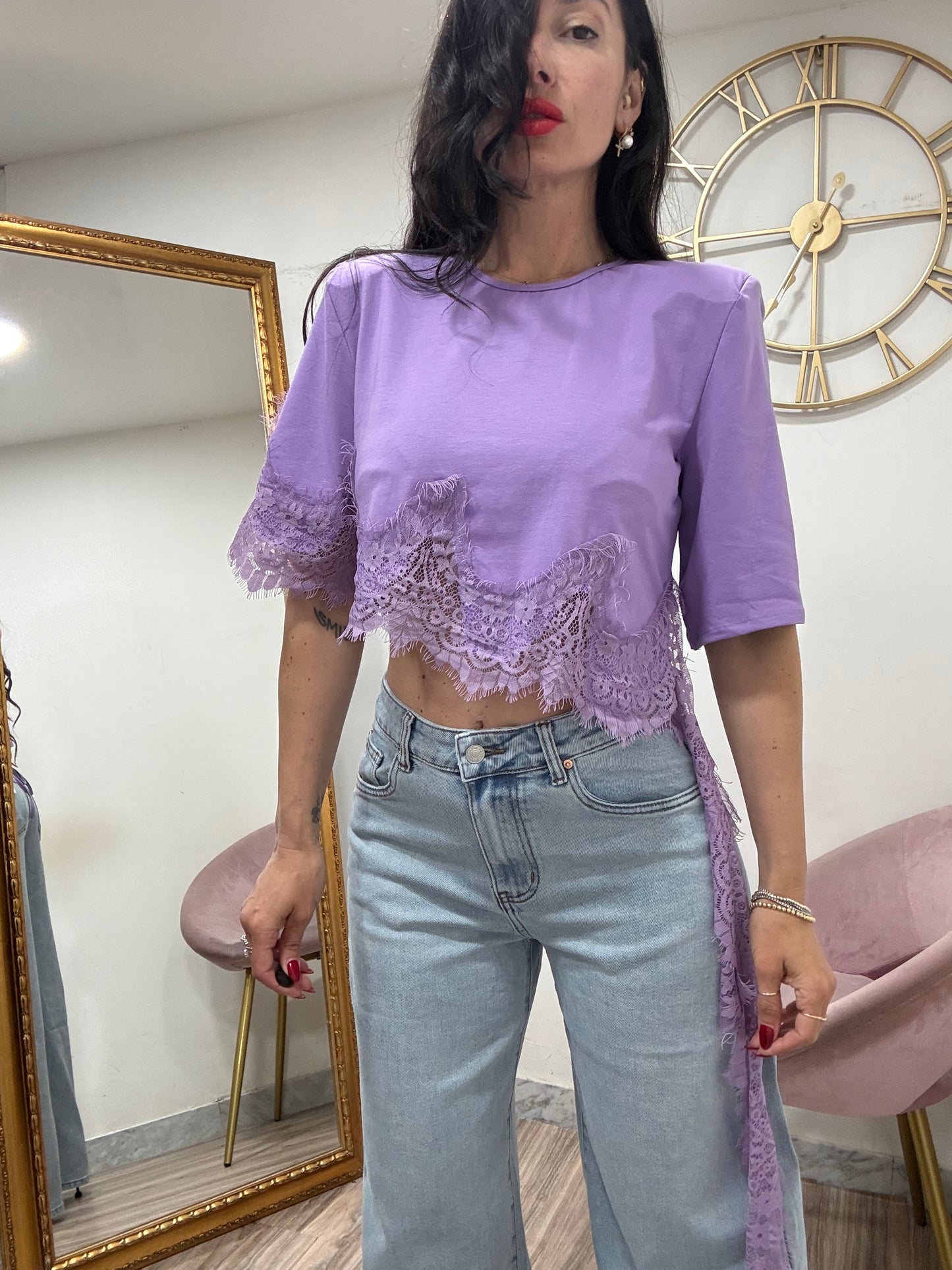 Shirt crop pizzo 1505