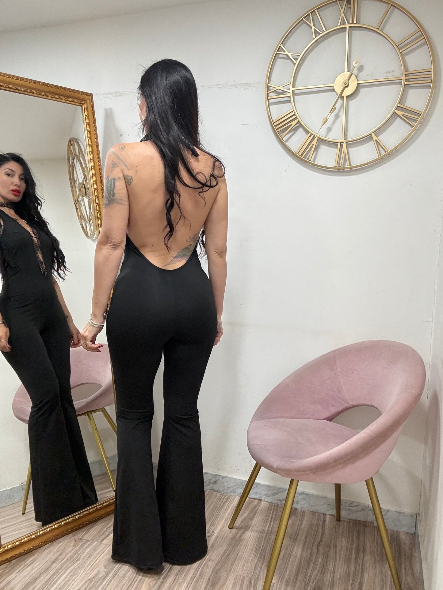 Jumpsuit scollo pizzo 20383