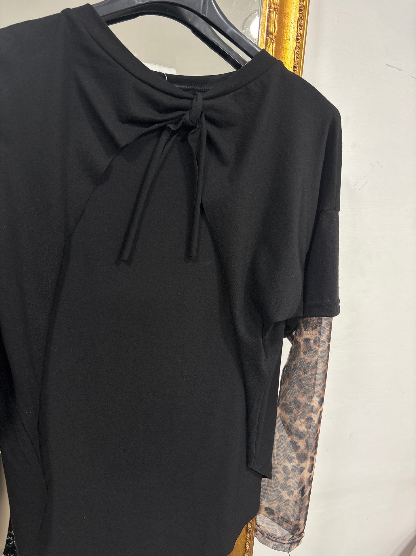 Shirt manica leopardata