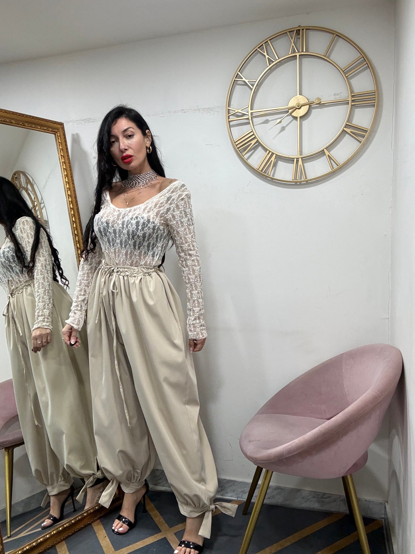 Body pizzo scollo tondo 613