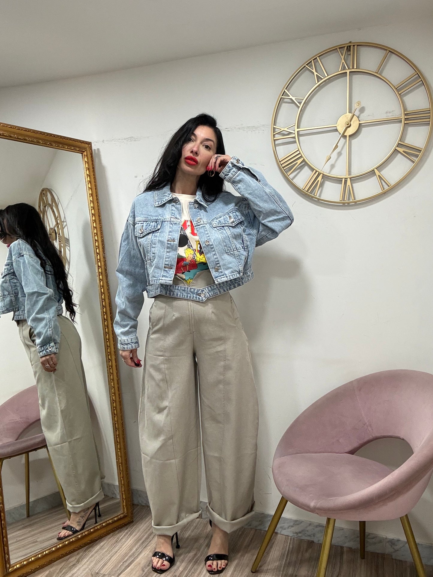 Giubbino denim crop 137