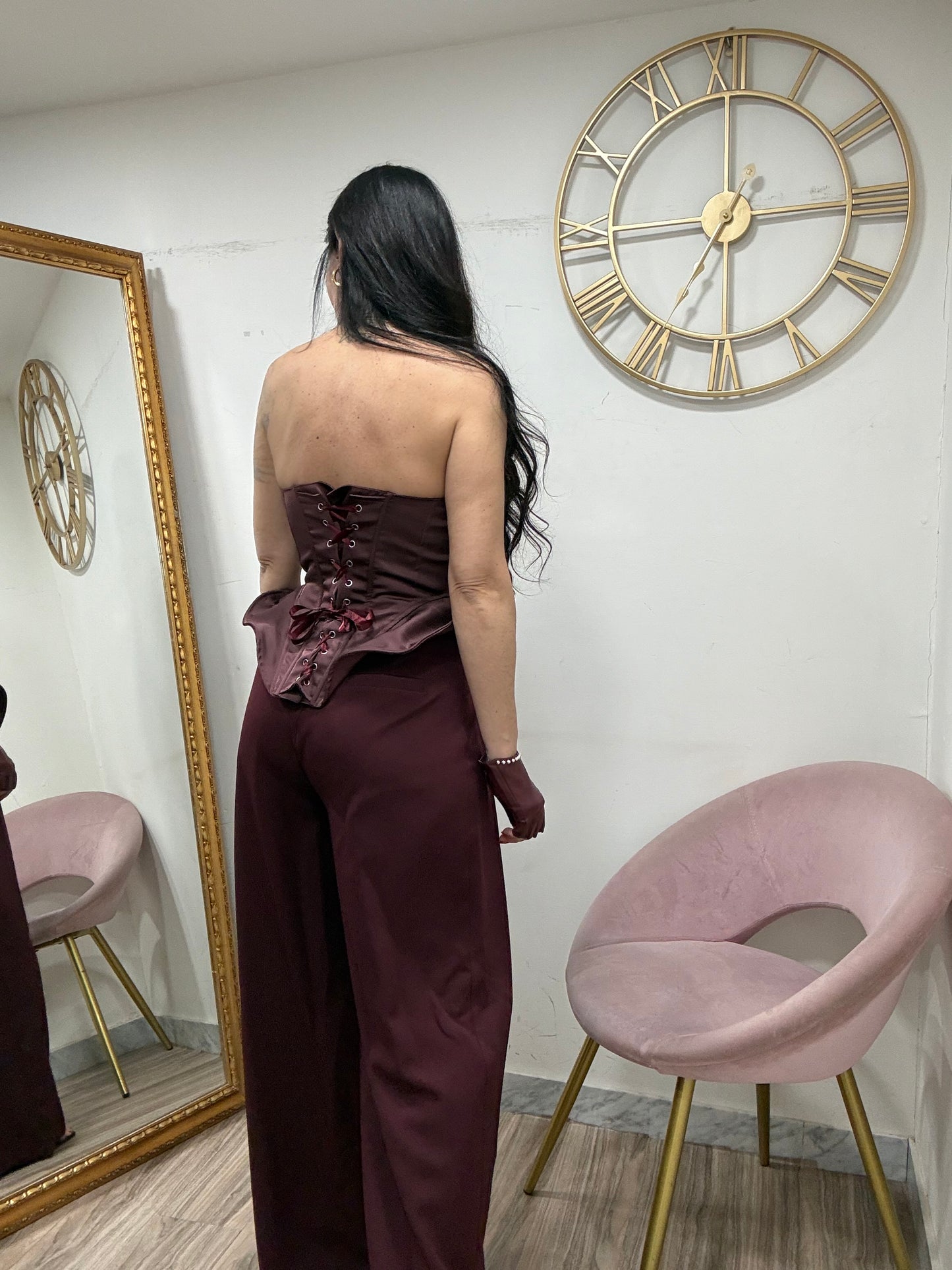 Corsetto raso punta e balze 1292