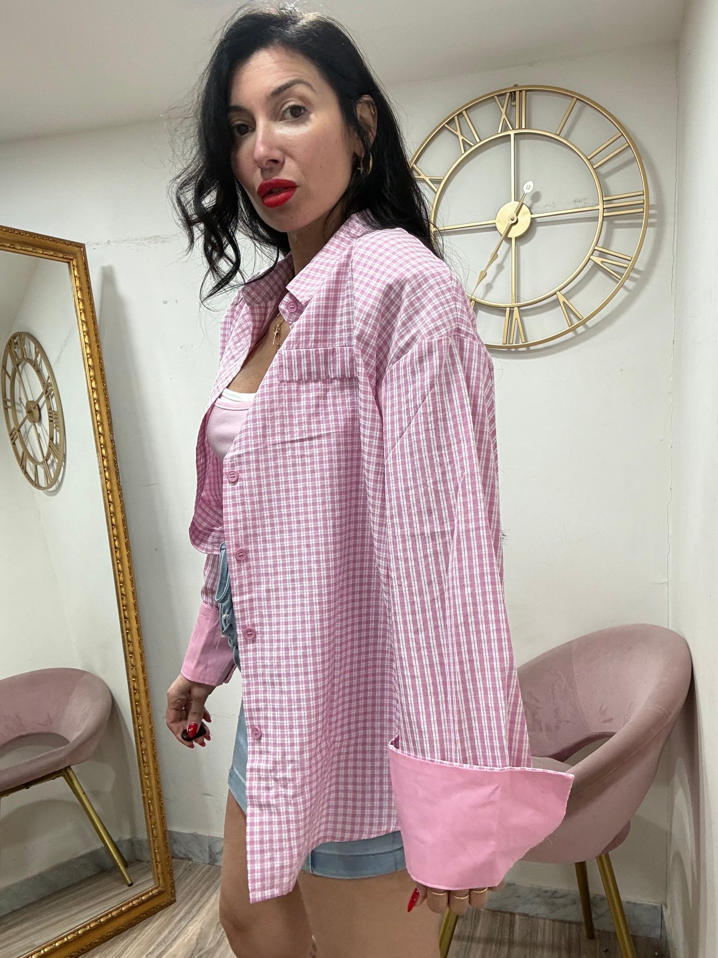 Camicia quadri Pink 2764