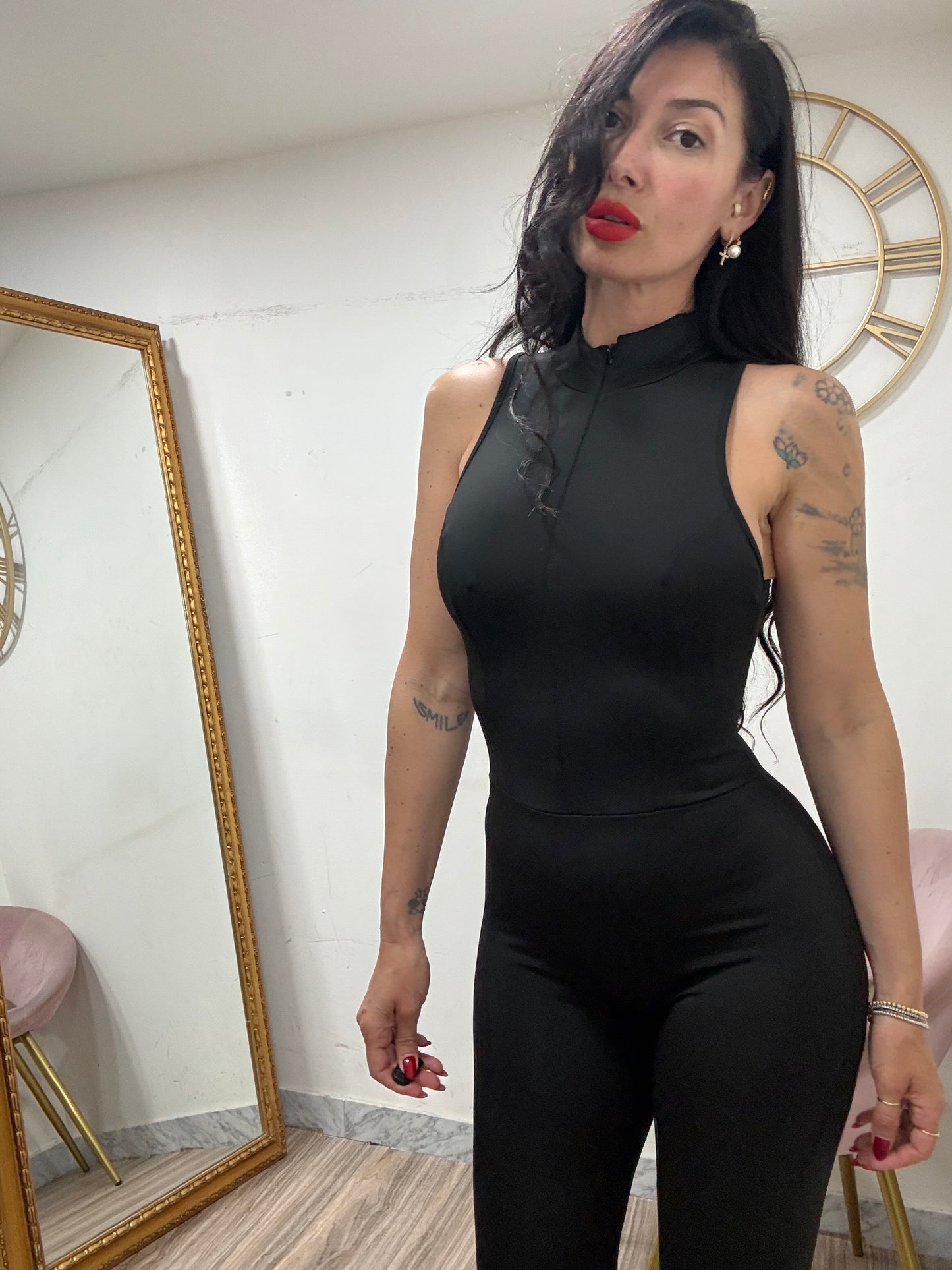 Jumpsuit scollo americano zip 19960