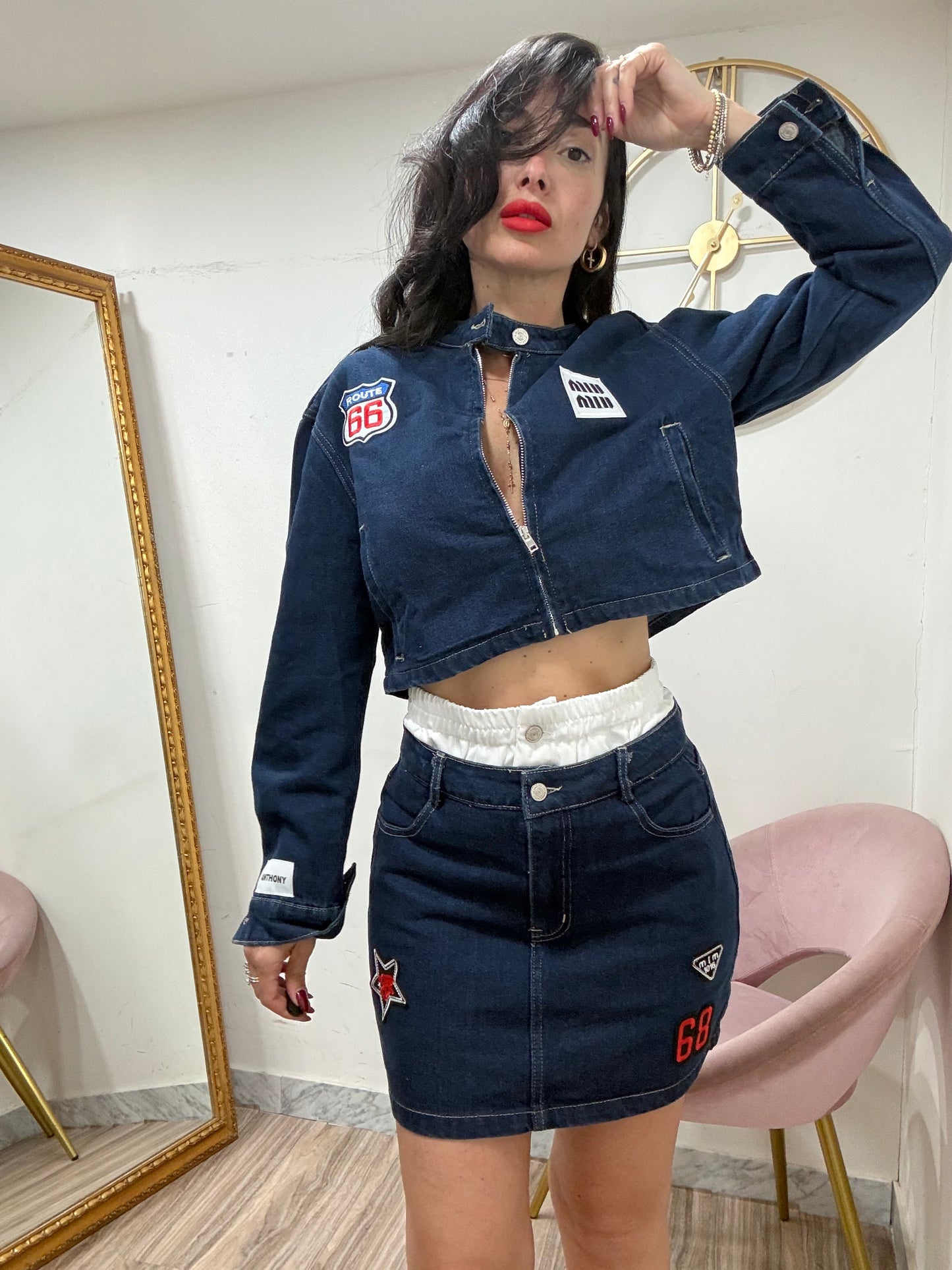 Coordinato denim toppe 8896