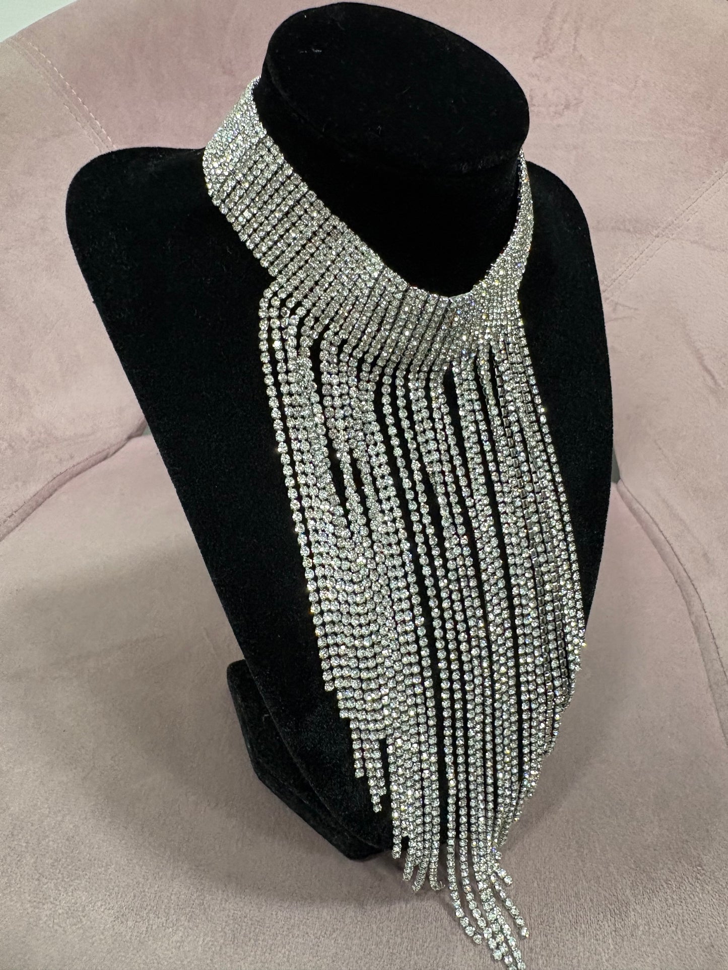 Collana pioggia strass