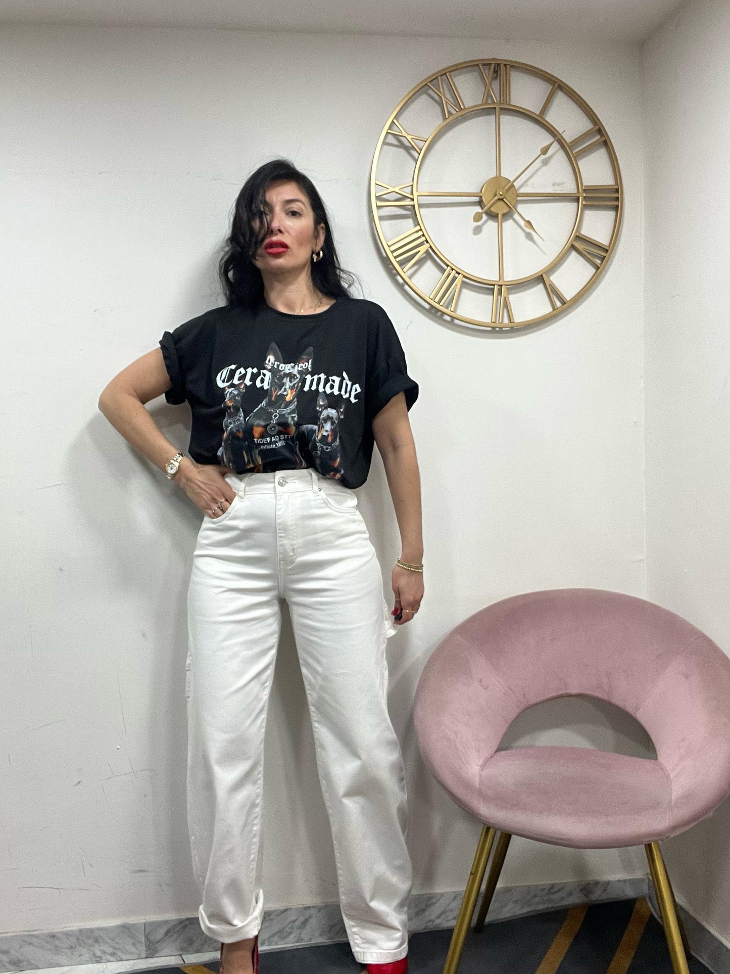 Shirt con stampa dobberman