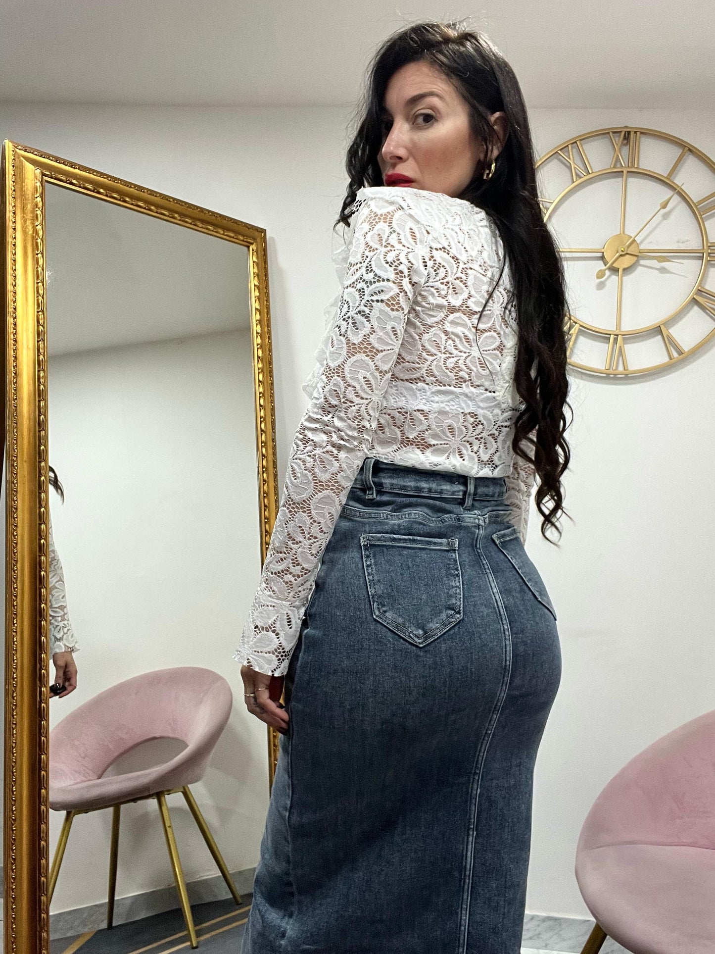 Blusa rousce macrame