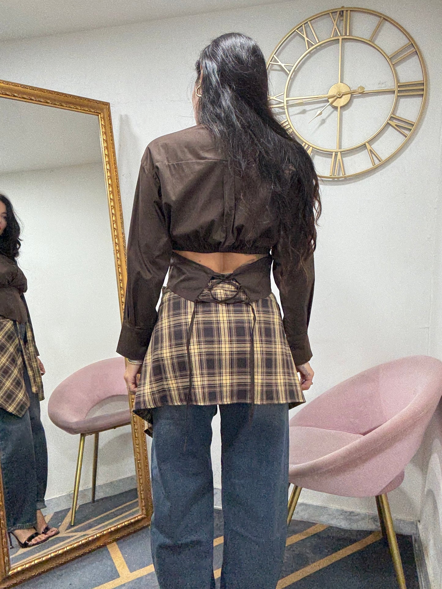 Camicia crop corpetto 246