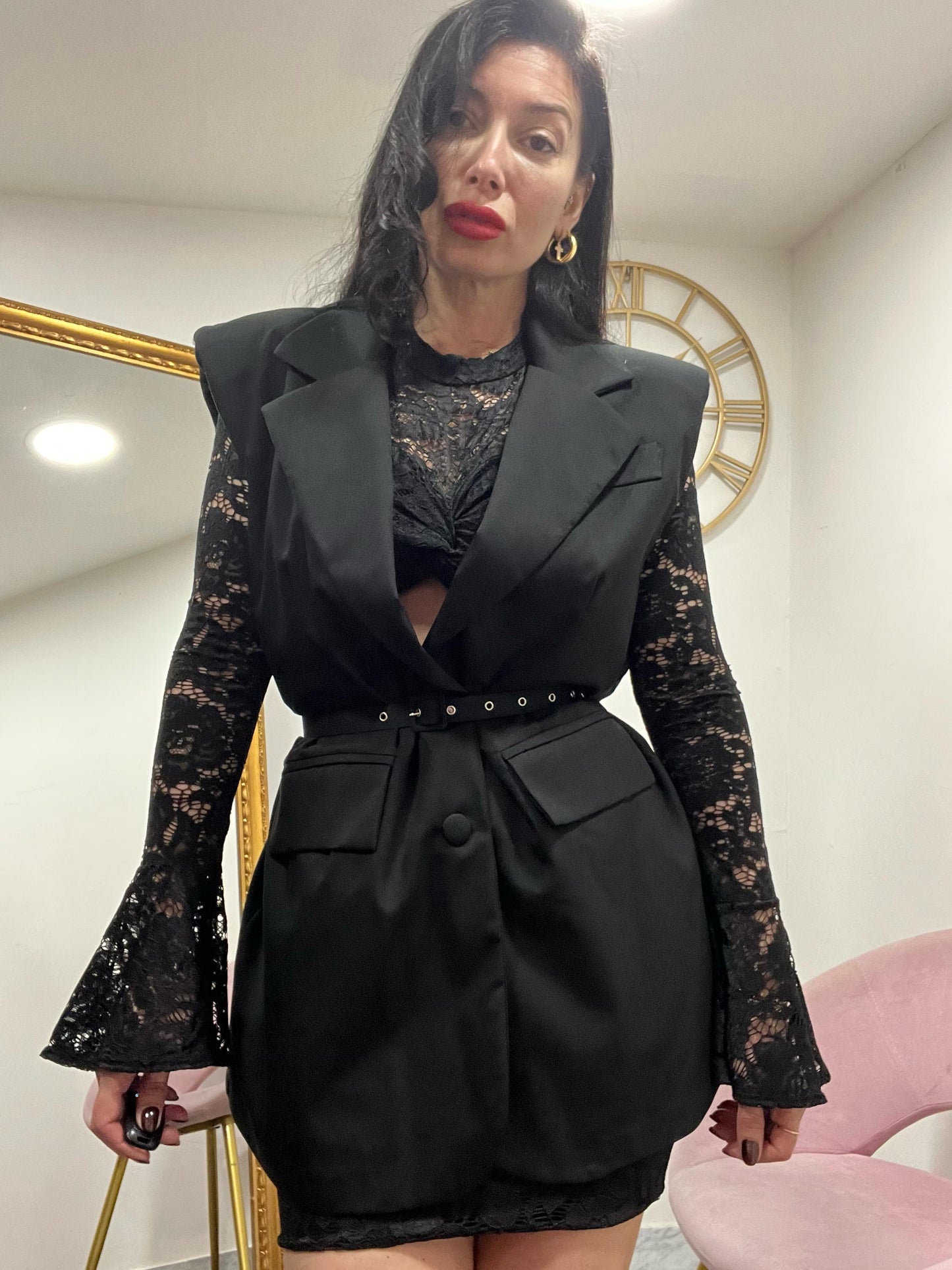 Gilet con cinta e tasconi