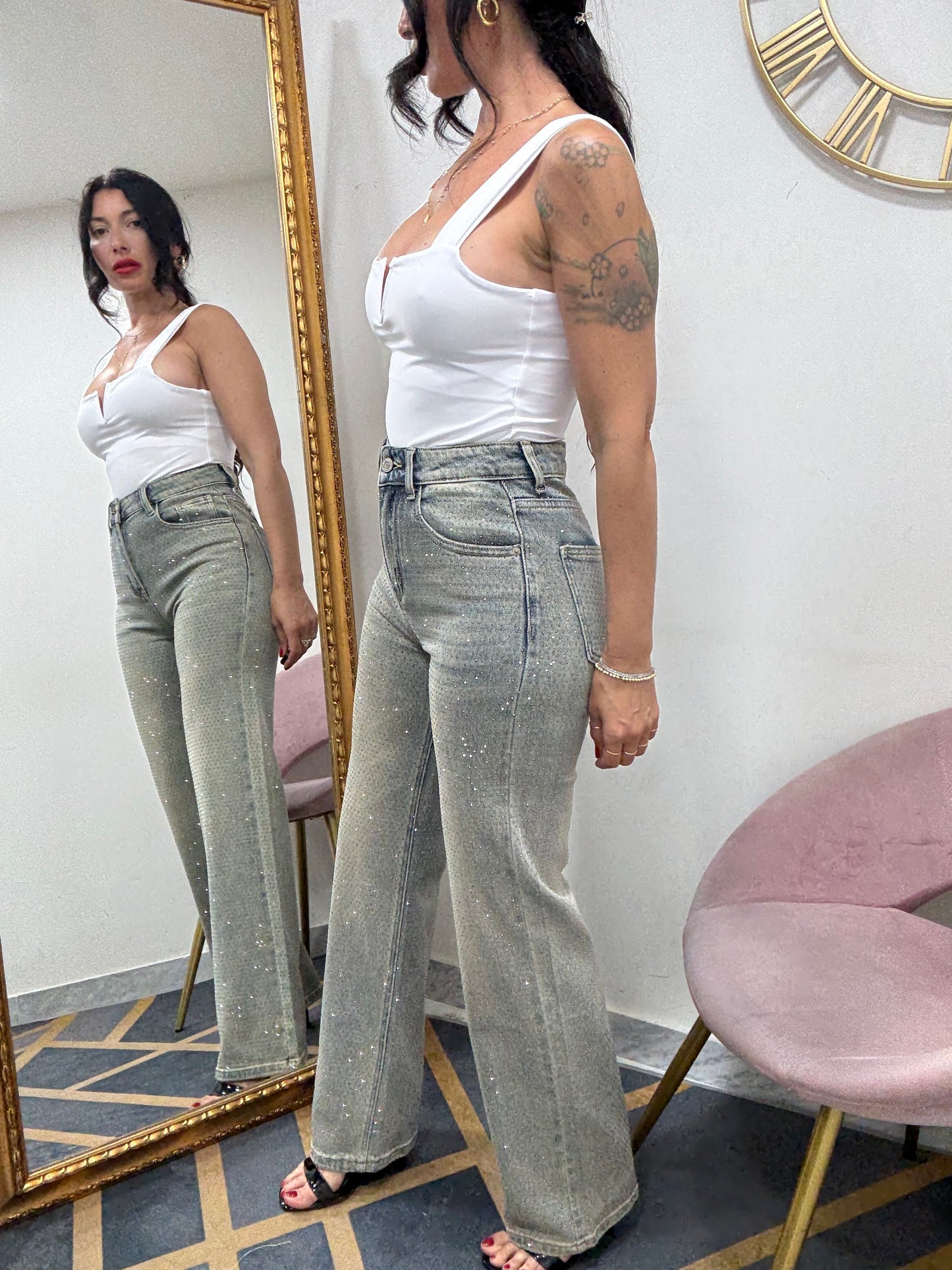 Jeans strass sabbiato 235