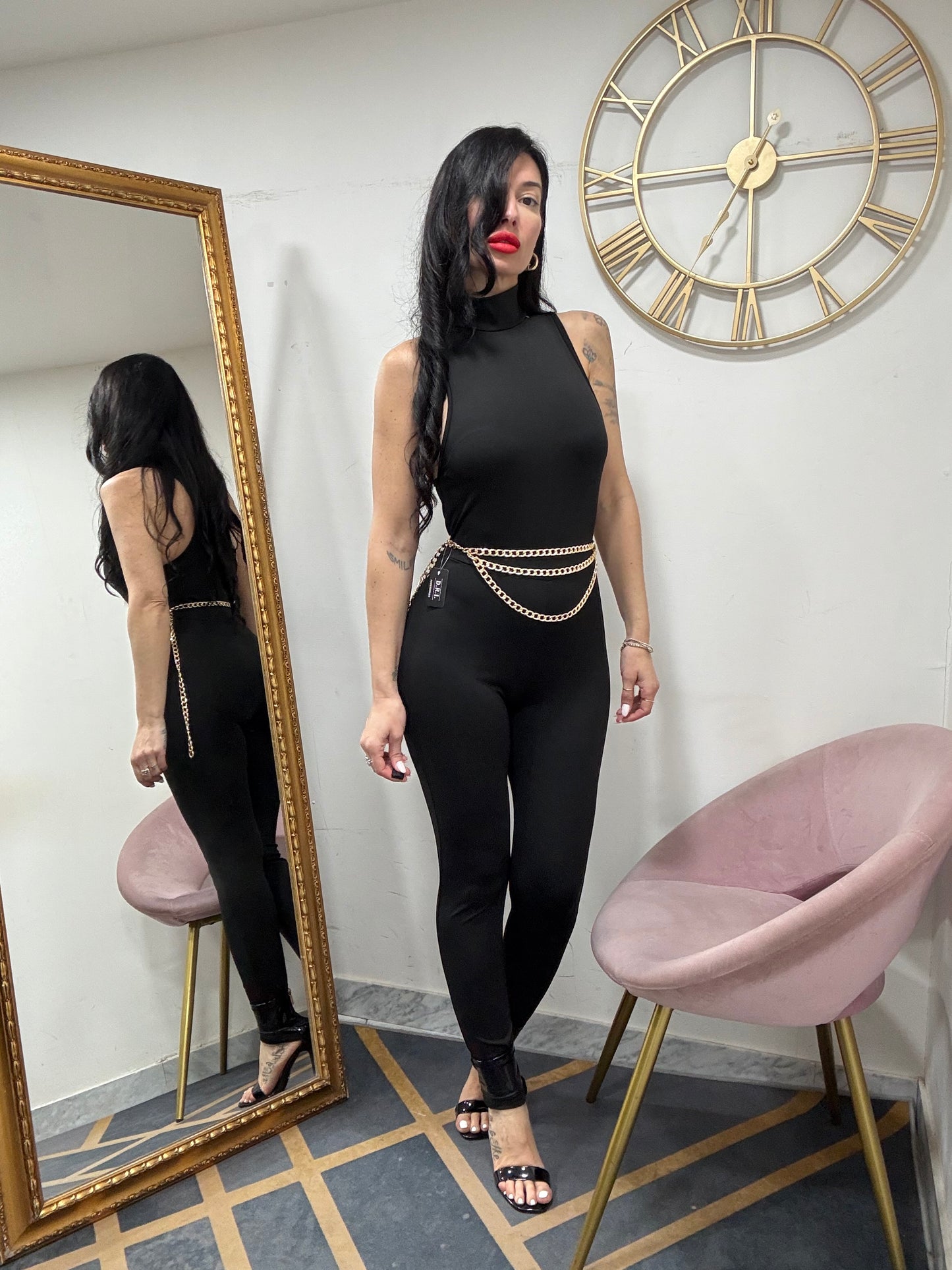 Jumpsuit scollo americano 22685
