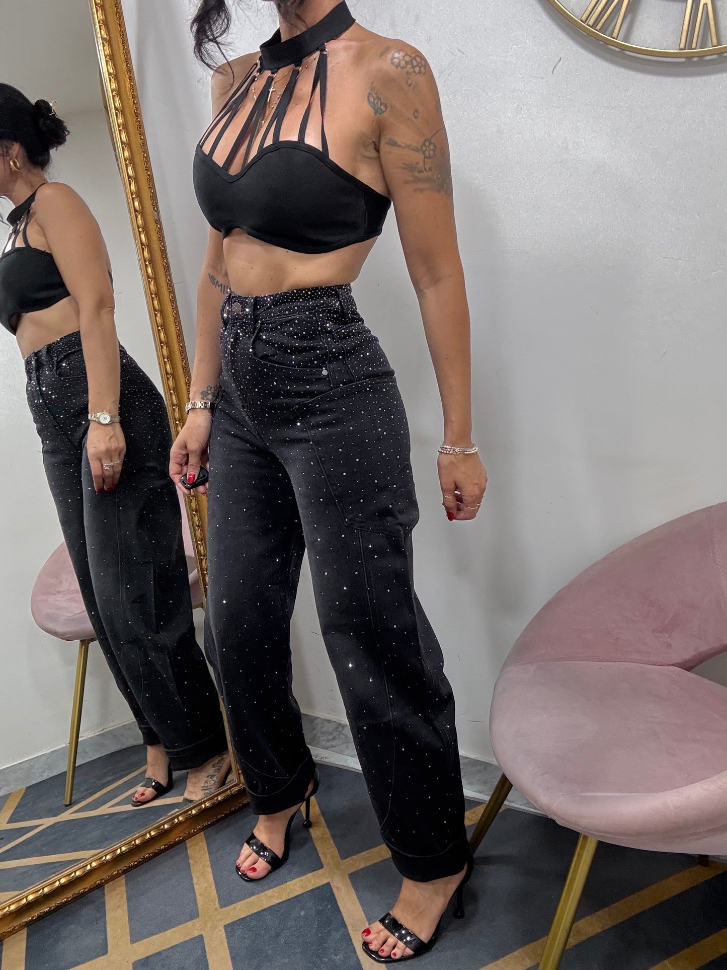 Jeans ballon tasconi strass 341