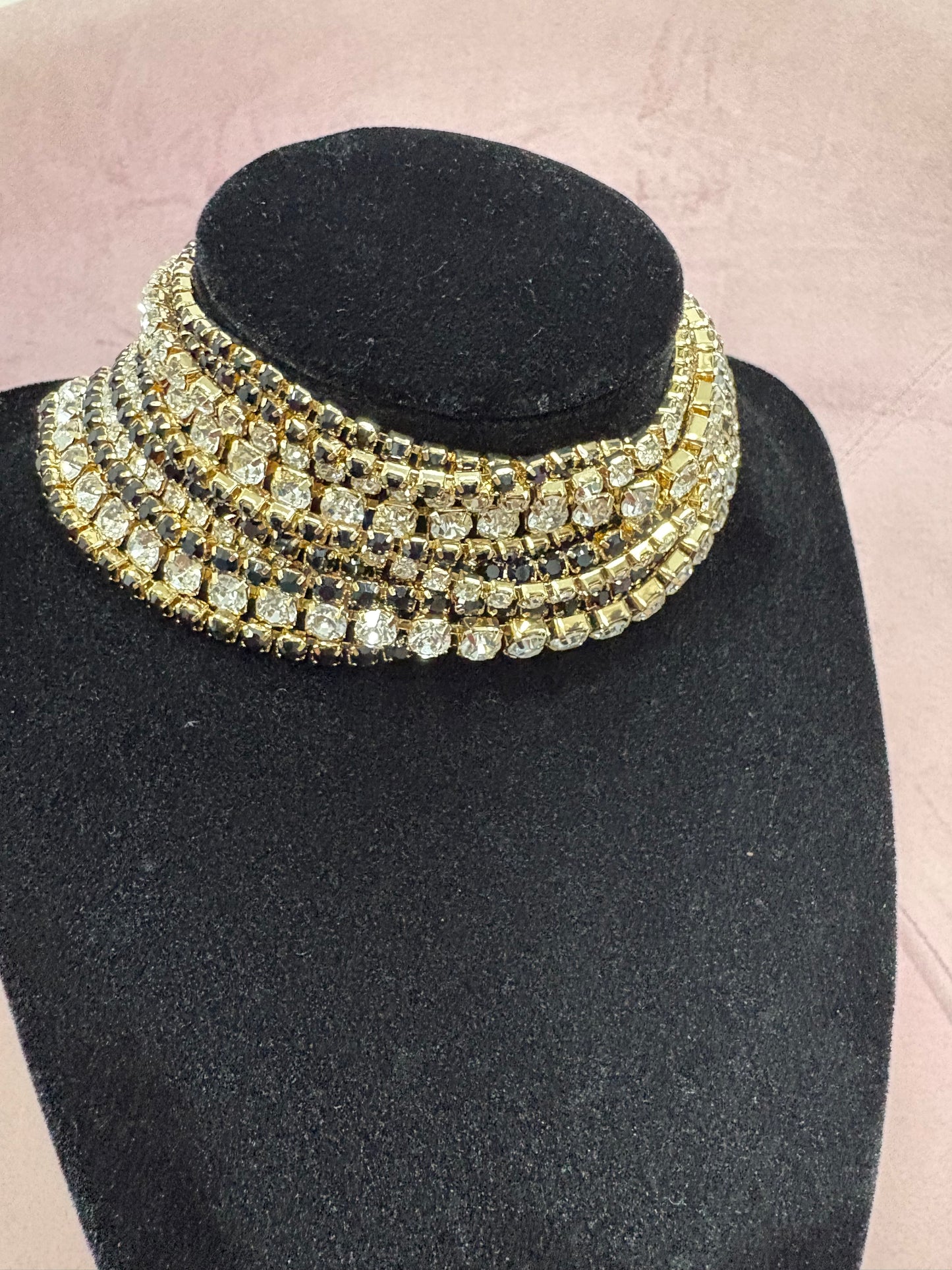 Collana multi fili strass