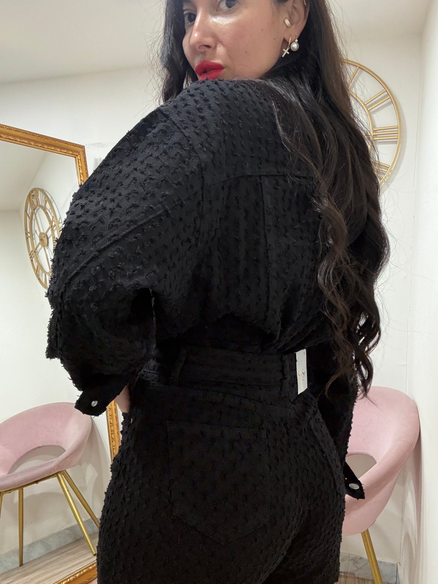 Coordinato denim sfrangiato 97