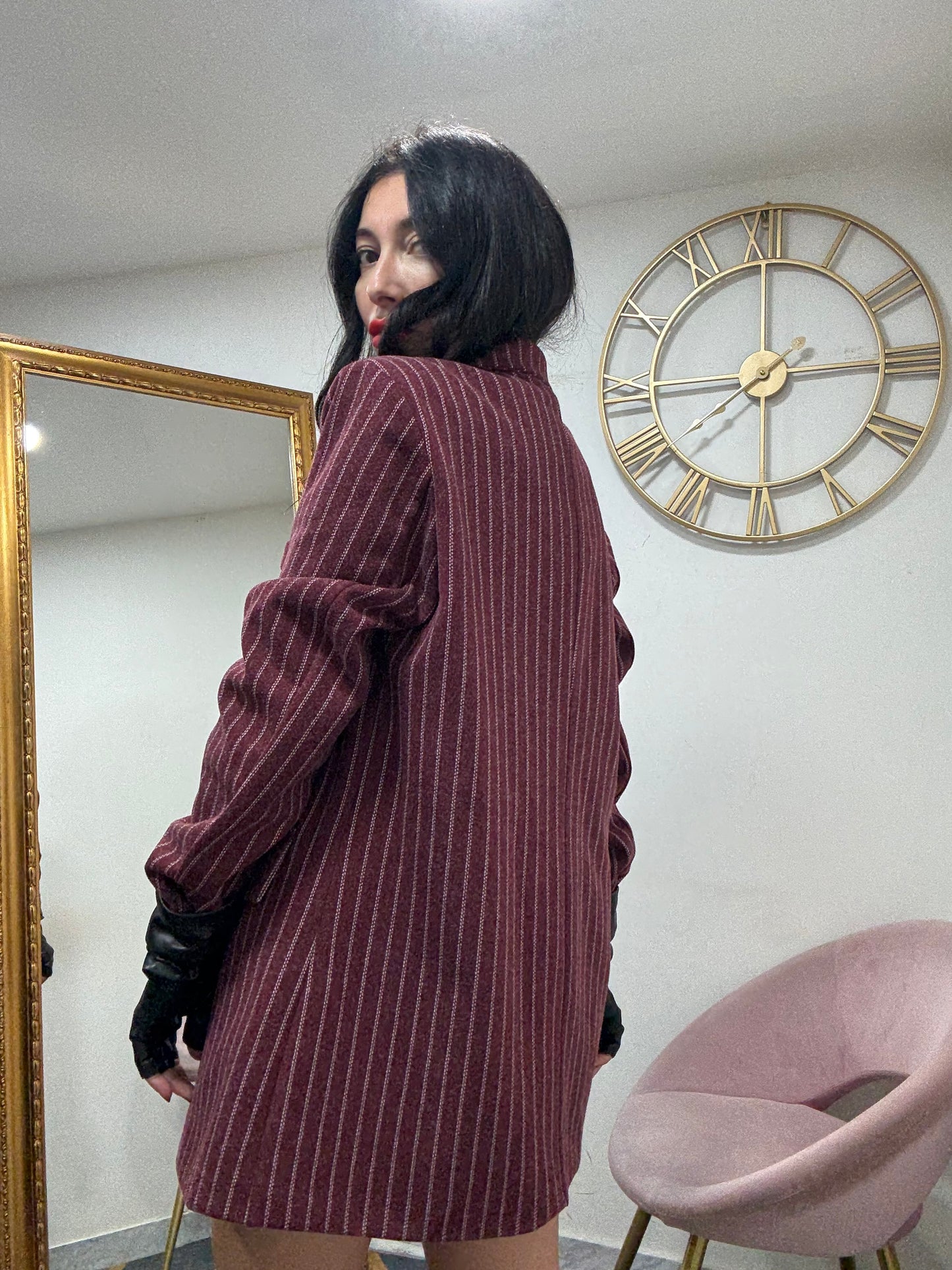 Giacca panno gessata 600