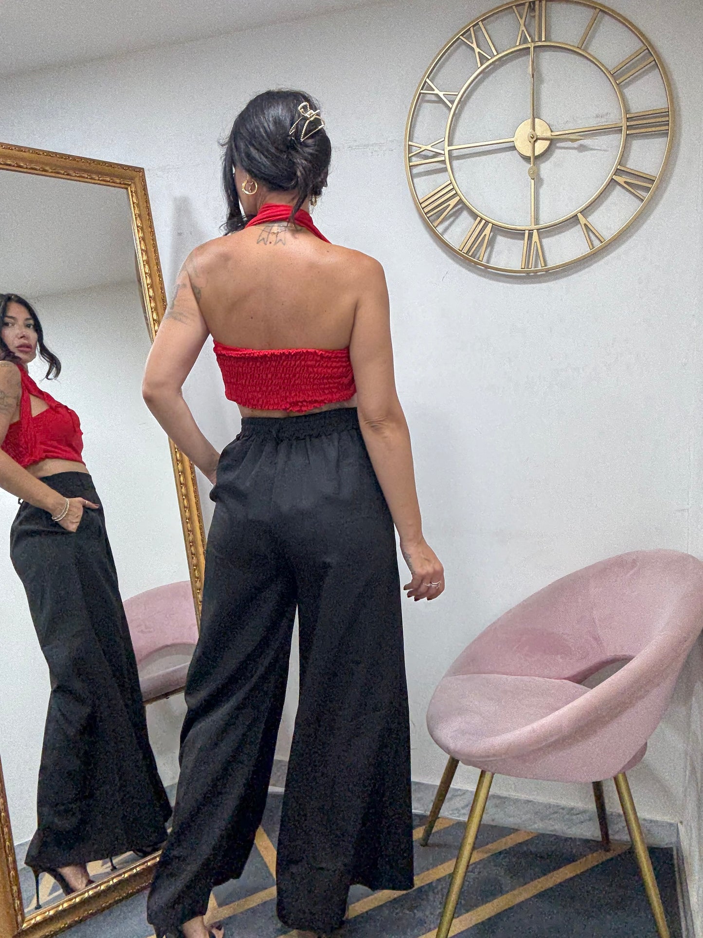 Pantalone palazzo caviglia 394