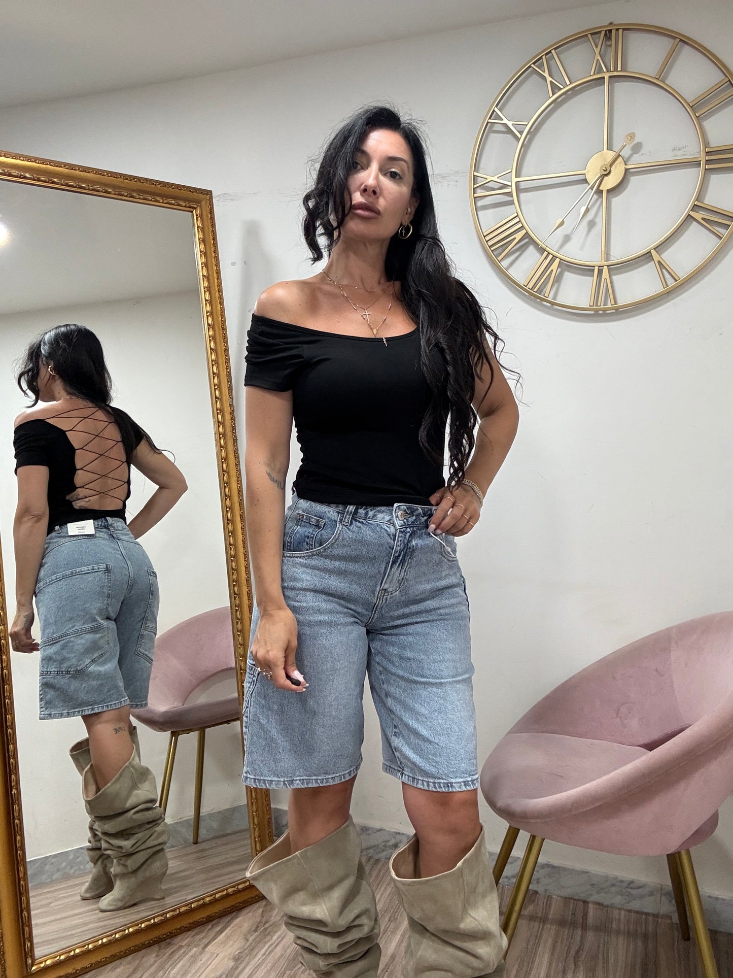 Maglia crop intreccio 16125