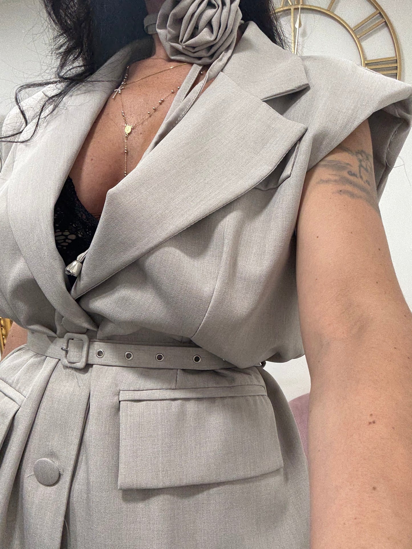 Gilet con cinta e tasconi