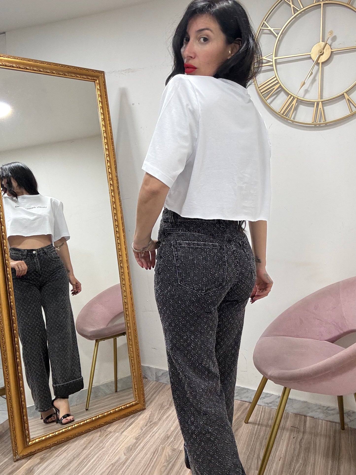 Jeans sfrangiato nero 7142
