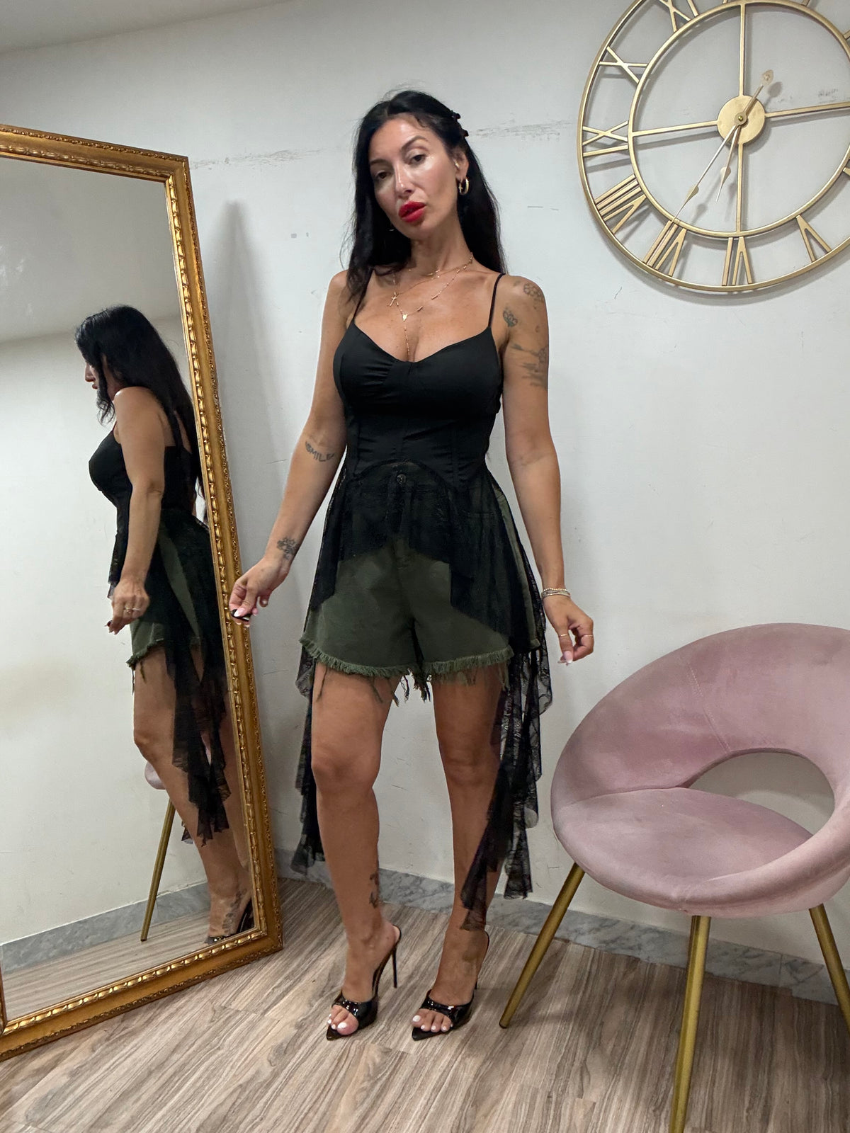 Short Denim colorato sfrangiato 66887
