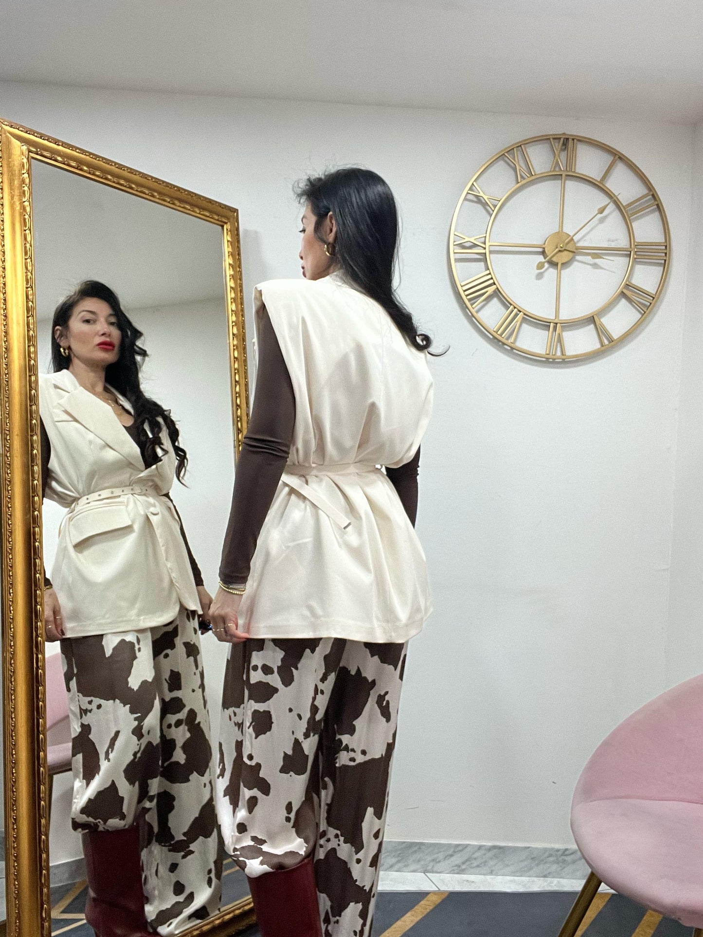 Gilet con cinta e tasconi