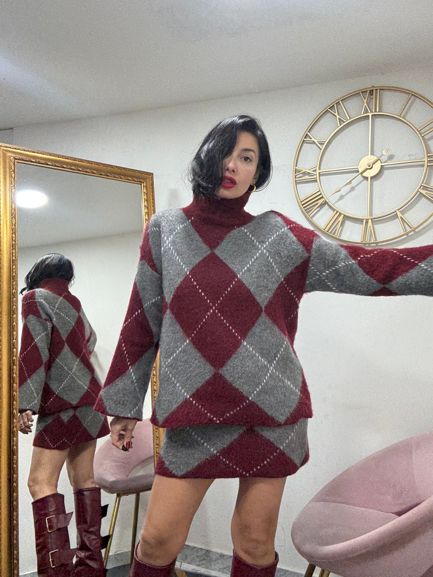 Coord lana mini quadri 660