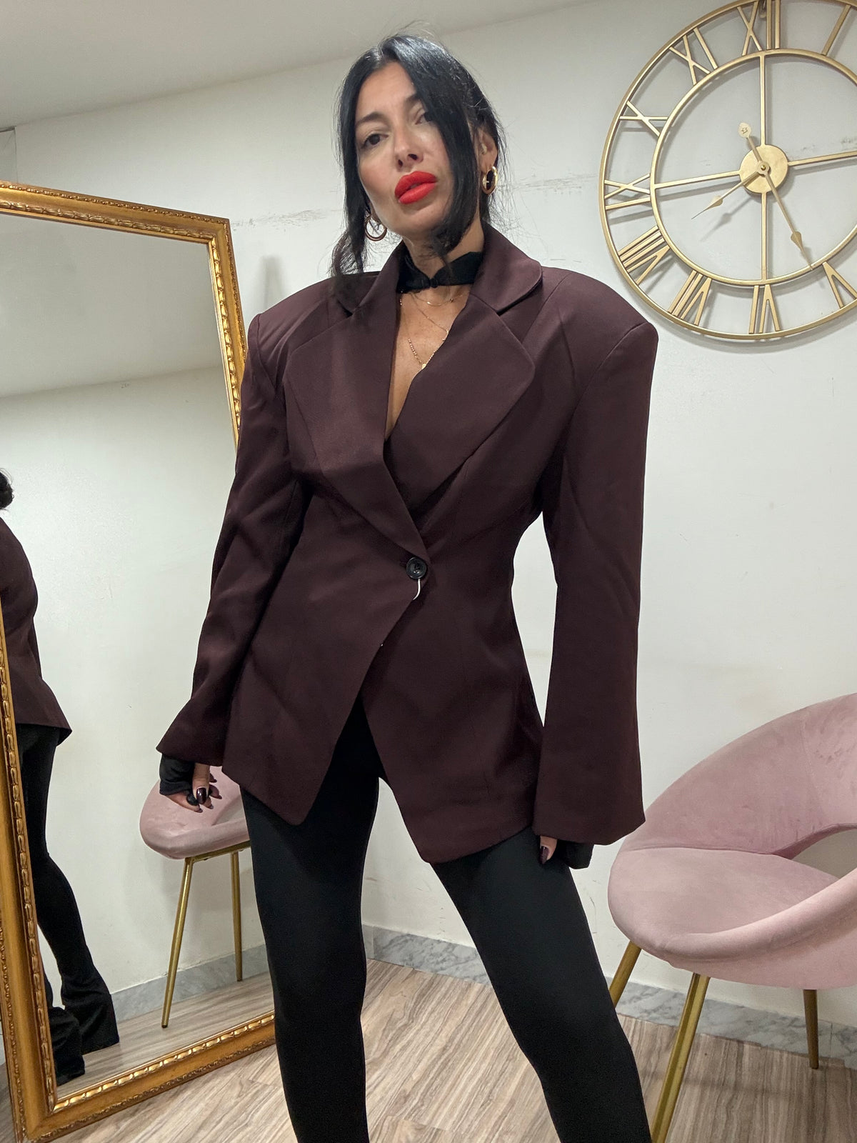 Blazer mod zara burgundi 025