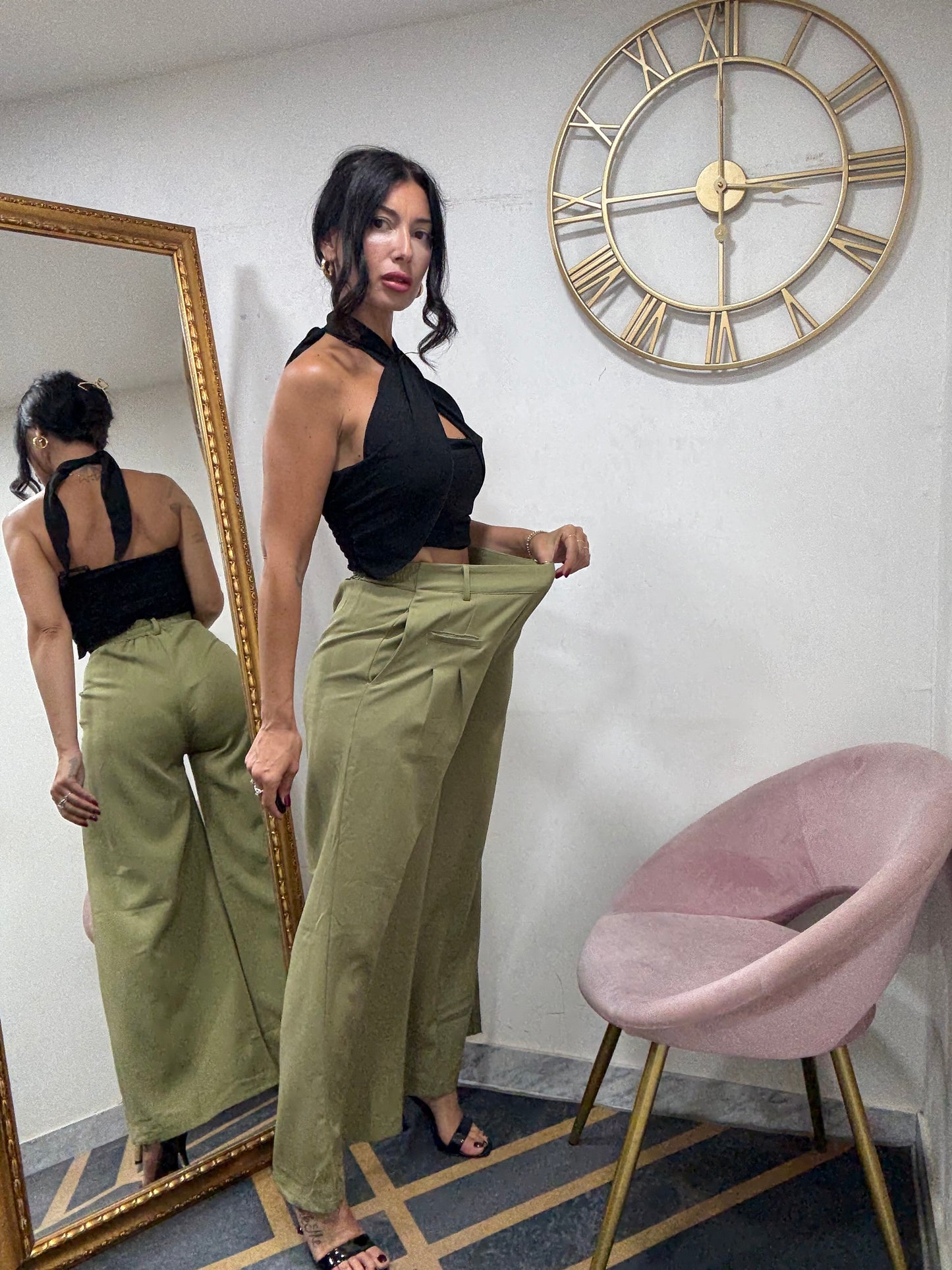 Pantalone palazzo caviglia 394