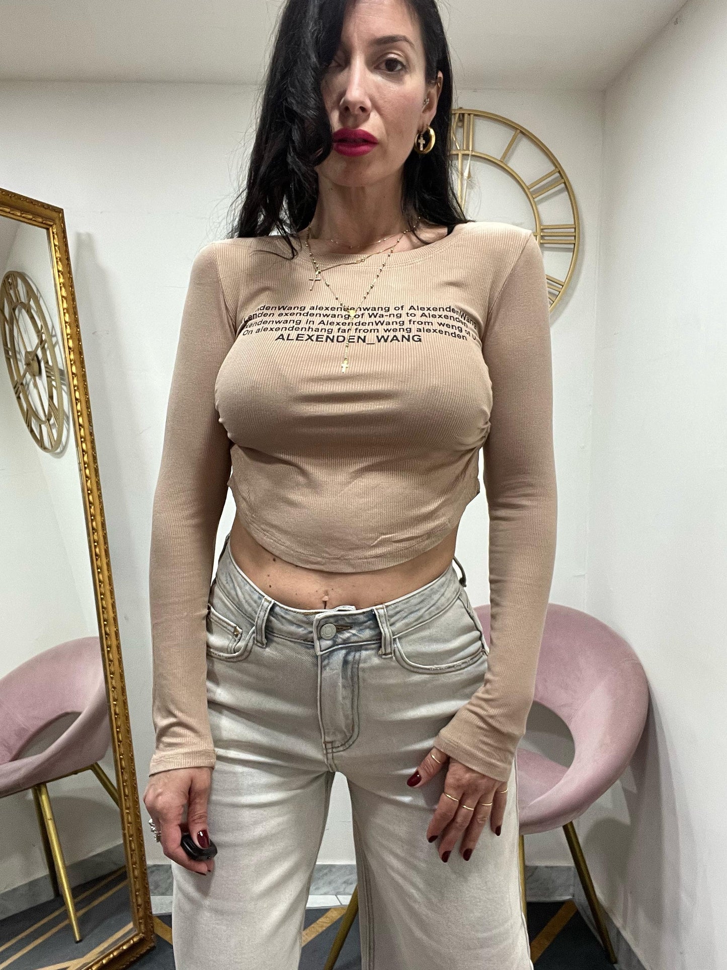 Shirt manica lunga crop