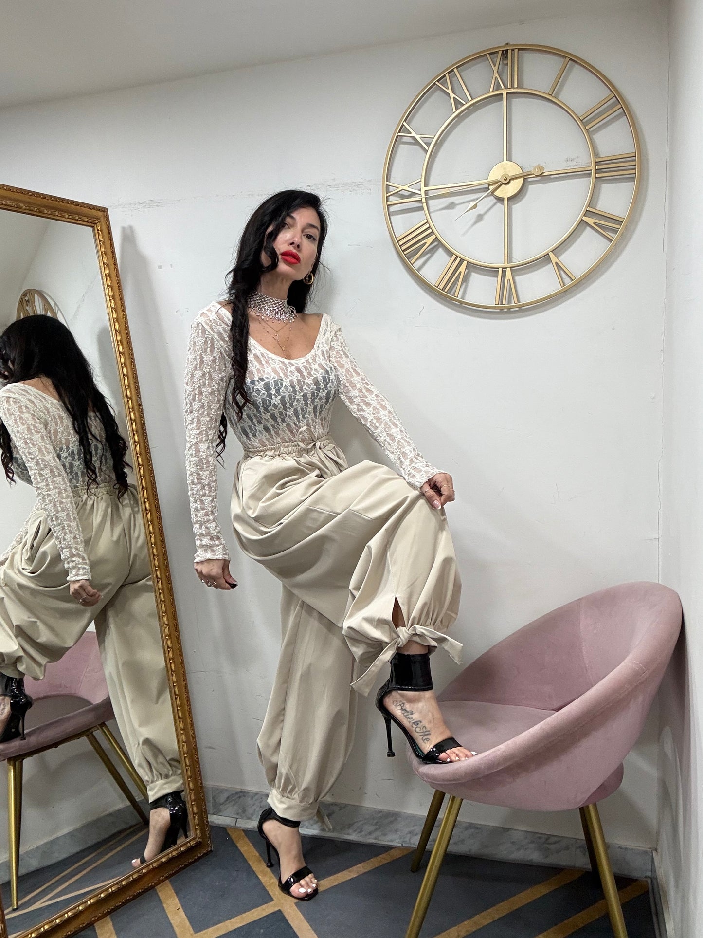 Pantalone aladino fiocco caviglia 087