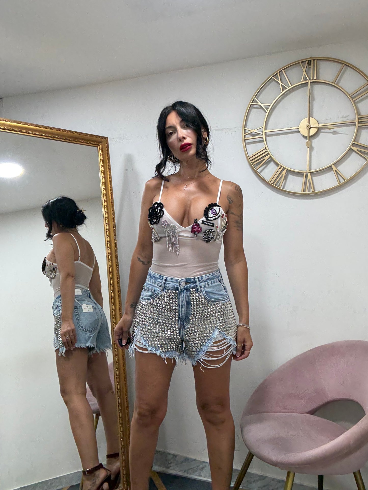 Short borchie 082