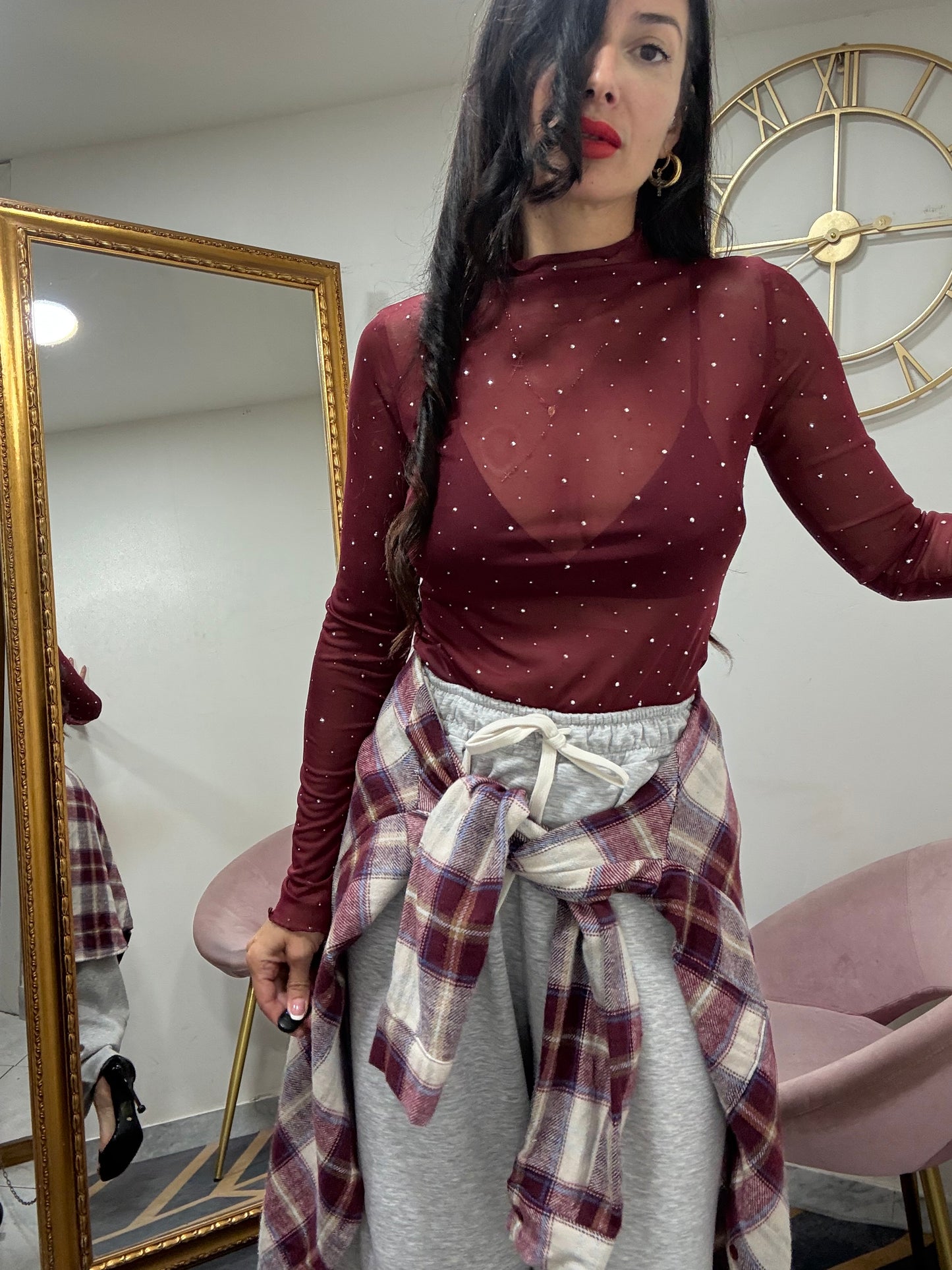 Maglia velo brillantini 122