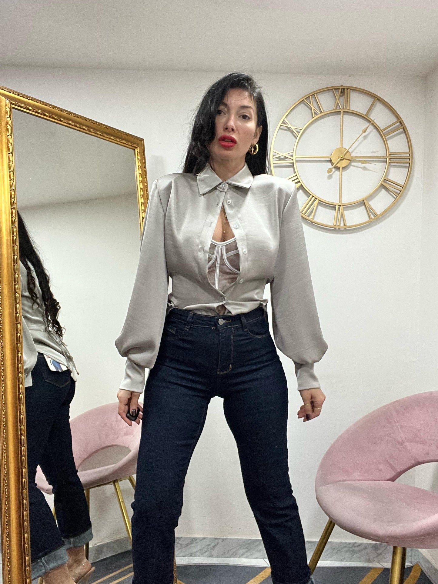 Camicia satin bustier