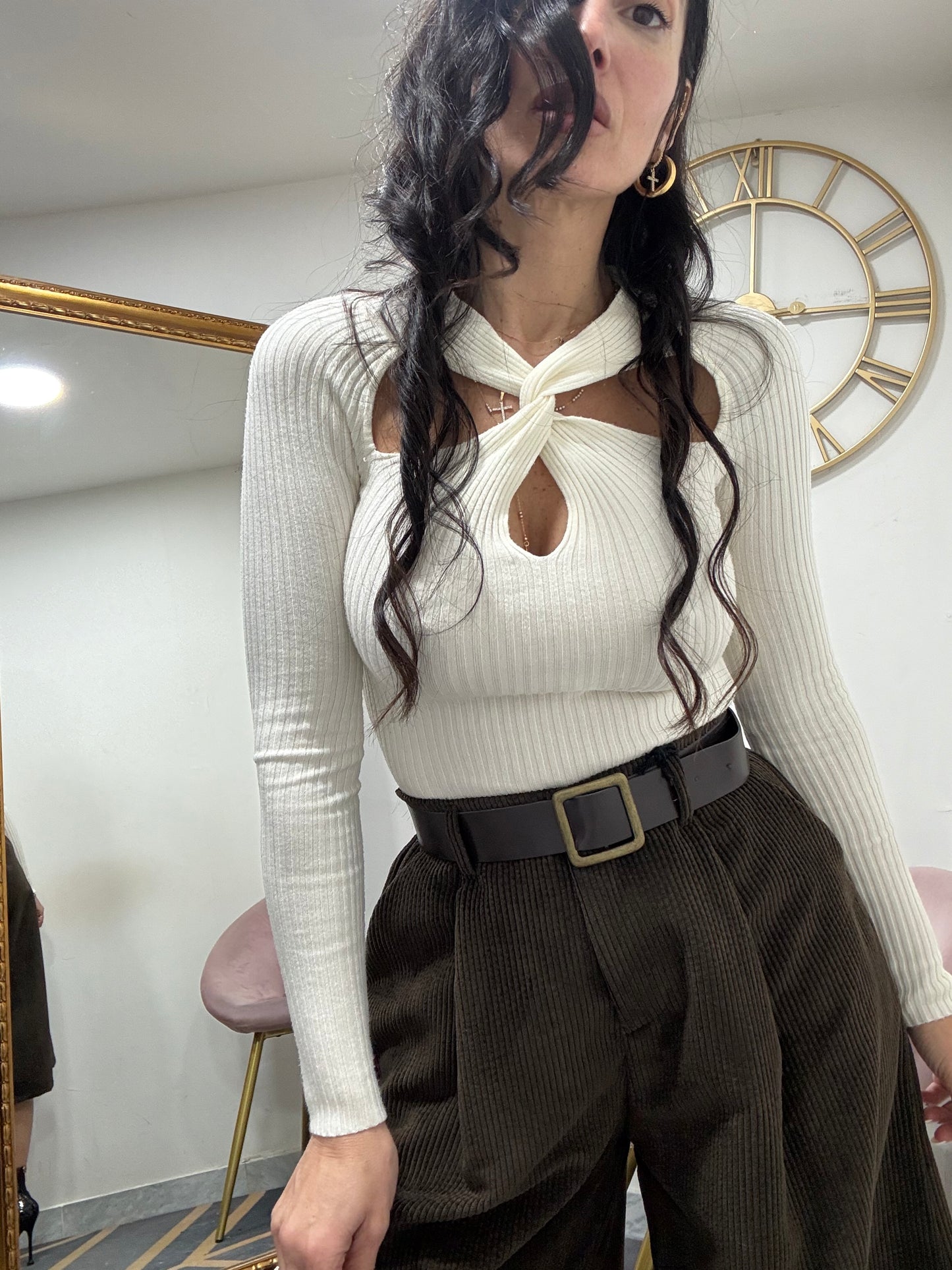 Pull  incrocio costine 111