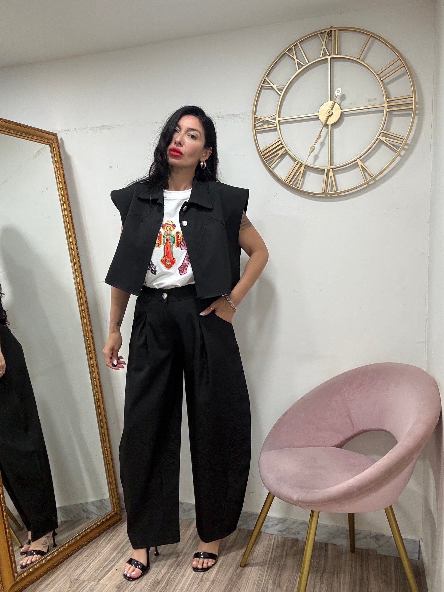 Coord camicia crop aperta 22764