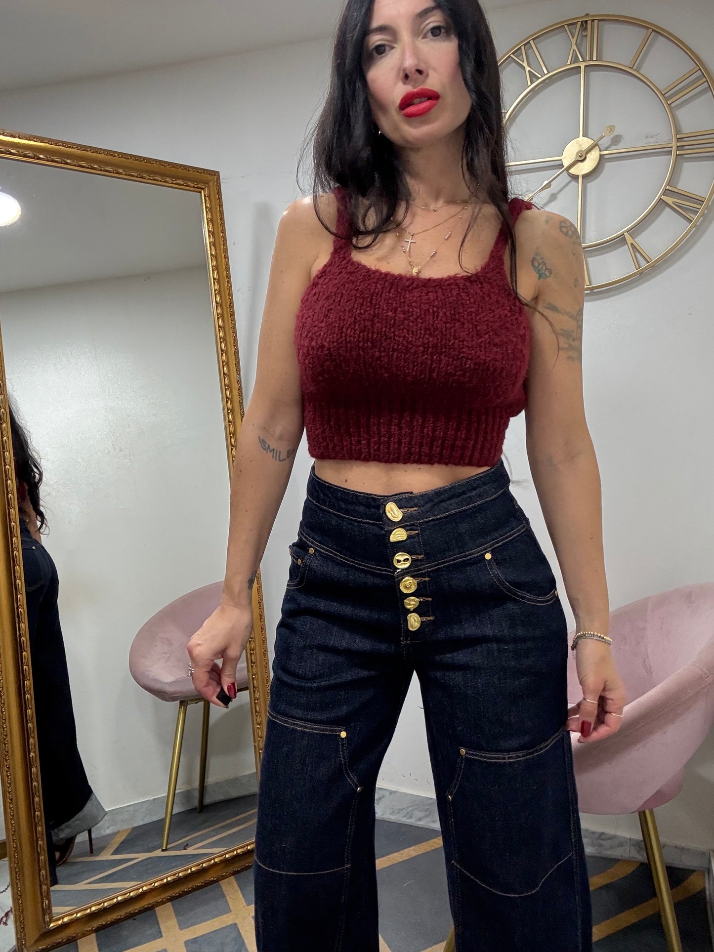 Jeans boombastic bottoni oro F72