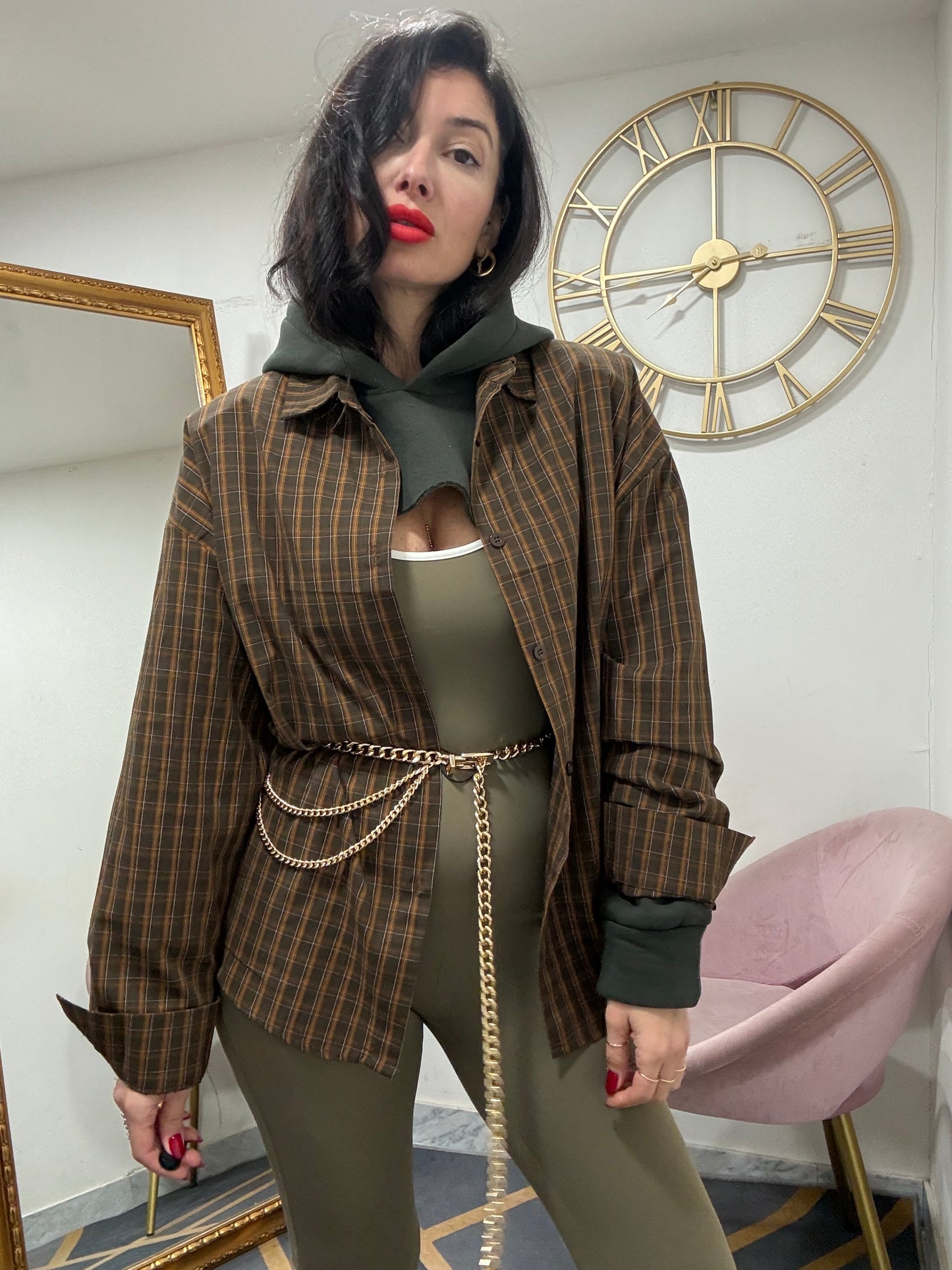 Camicia spalline oversize 695#