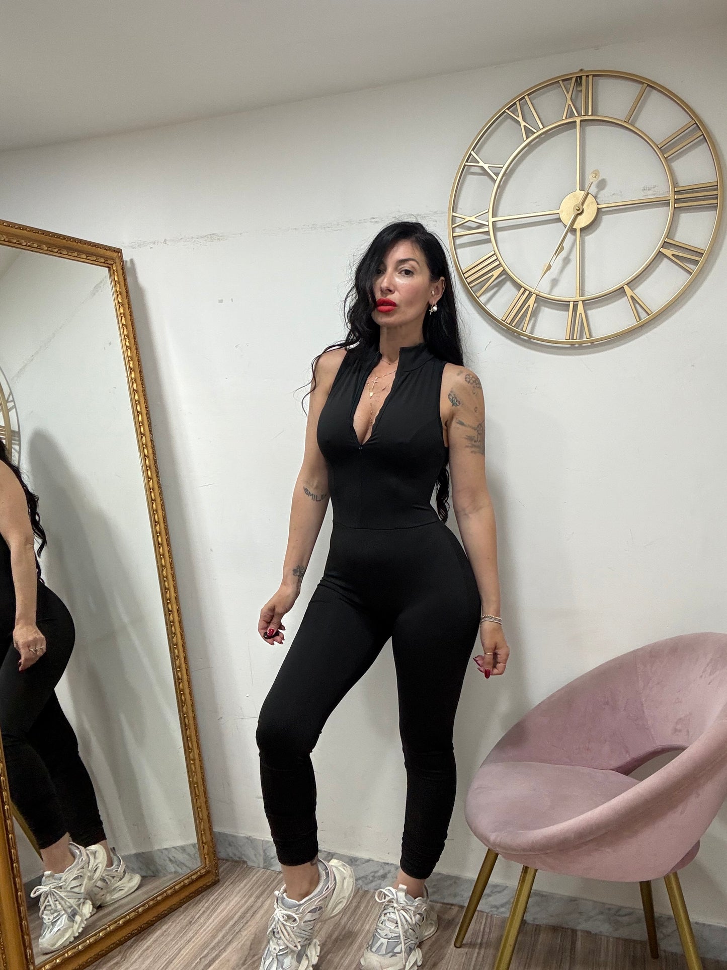 Jumpsuit scollo americano zip 19960