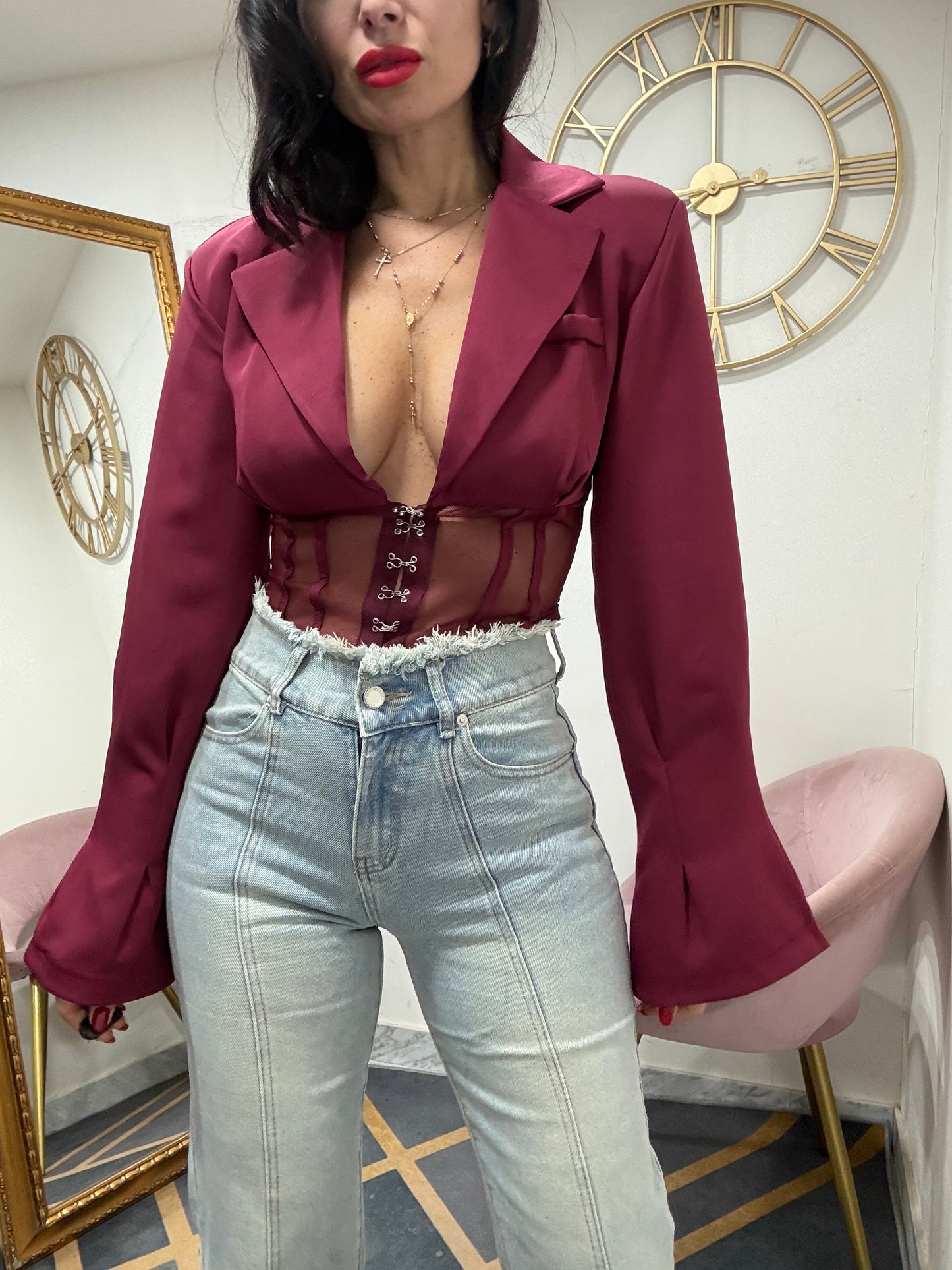 Jeans bustino sfrangiato 003