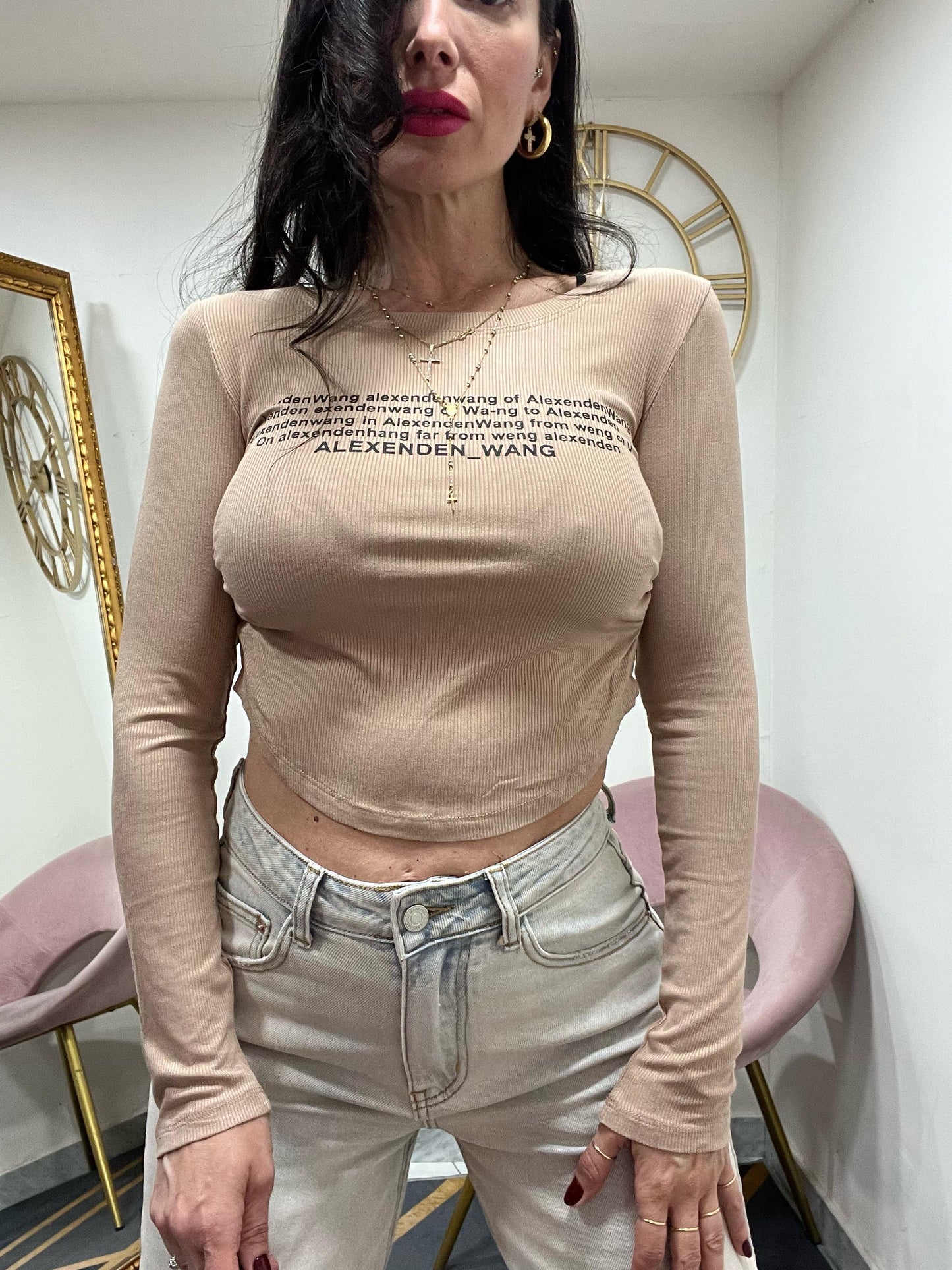 Shirt manica lunga crop