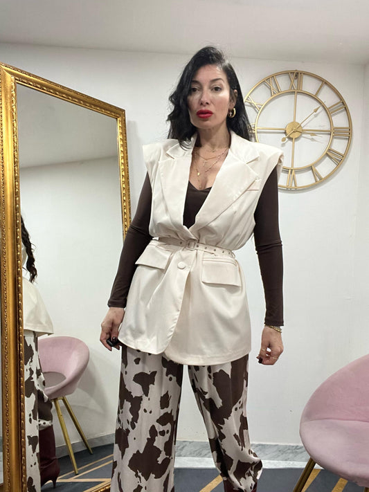 Gilet con cinta e tasconi