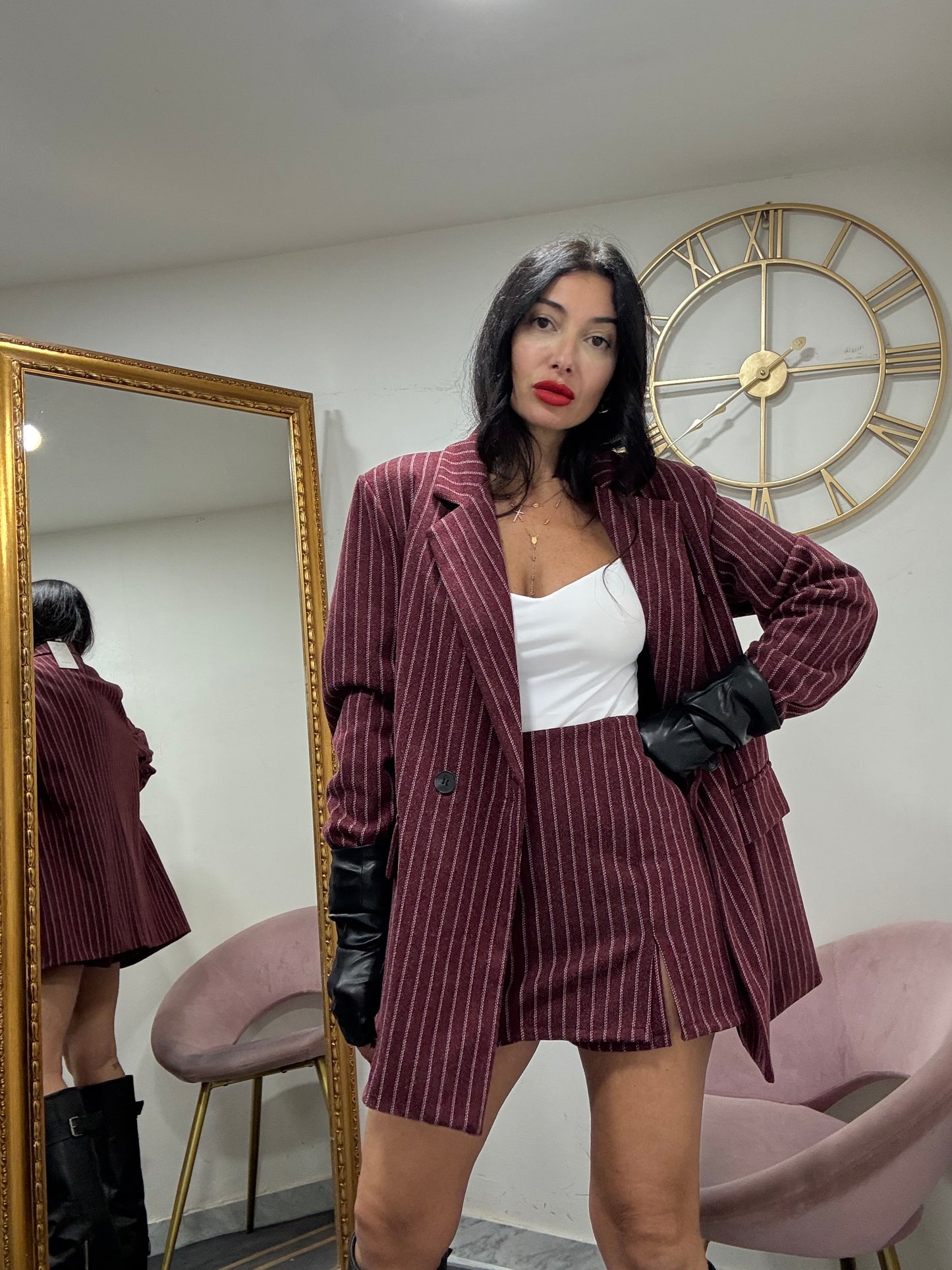 Giacca panno gessata 600