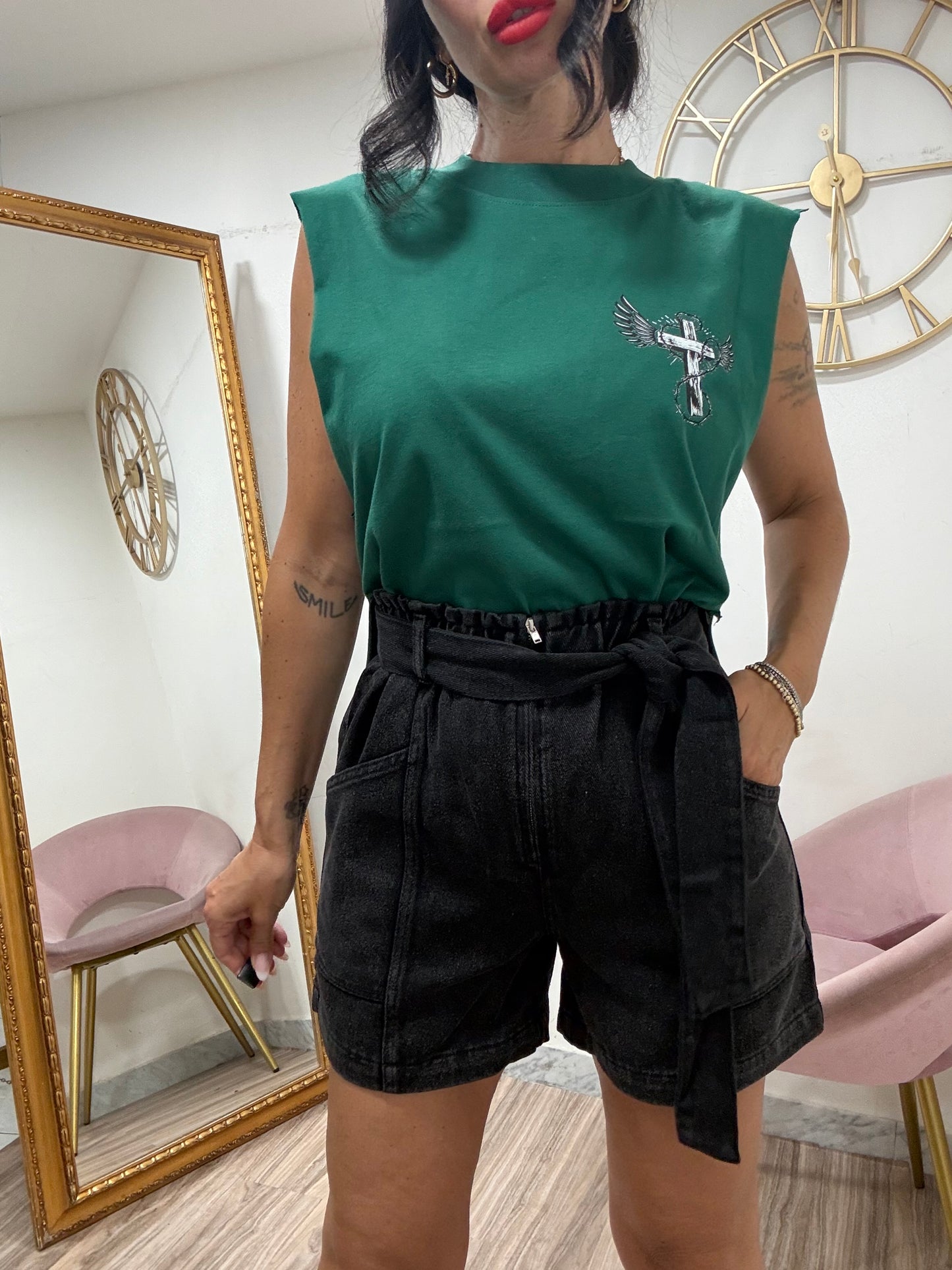 Short denim zip 10700