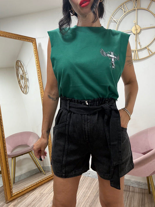 Short denim zip 10700