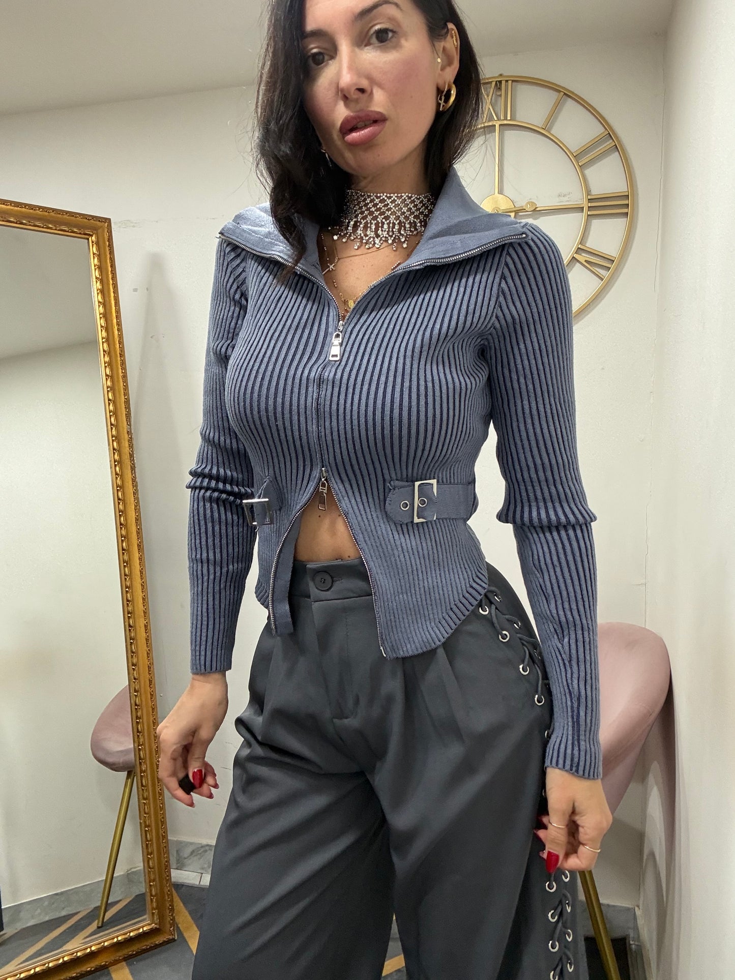 Cardigan zip fibie 4-33