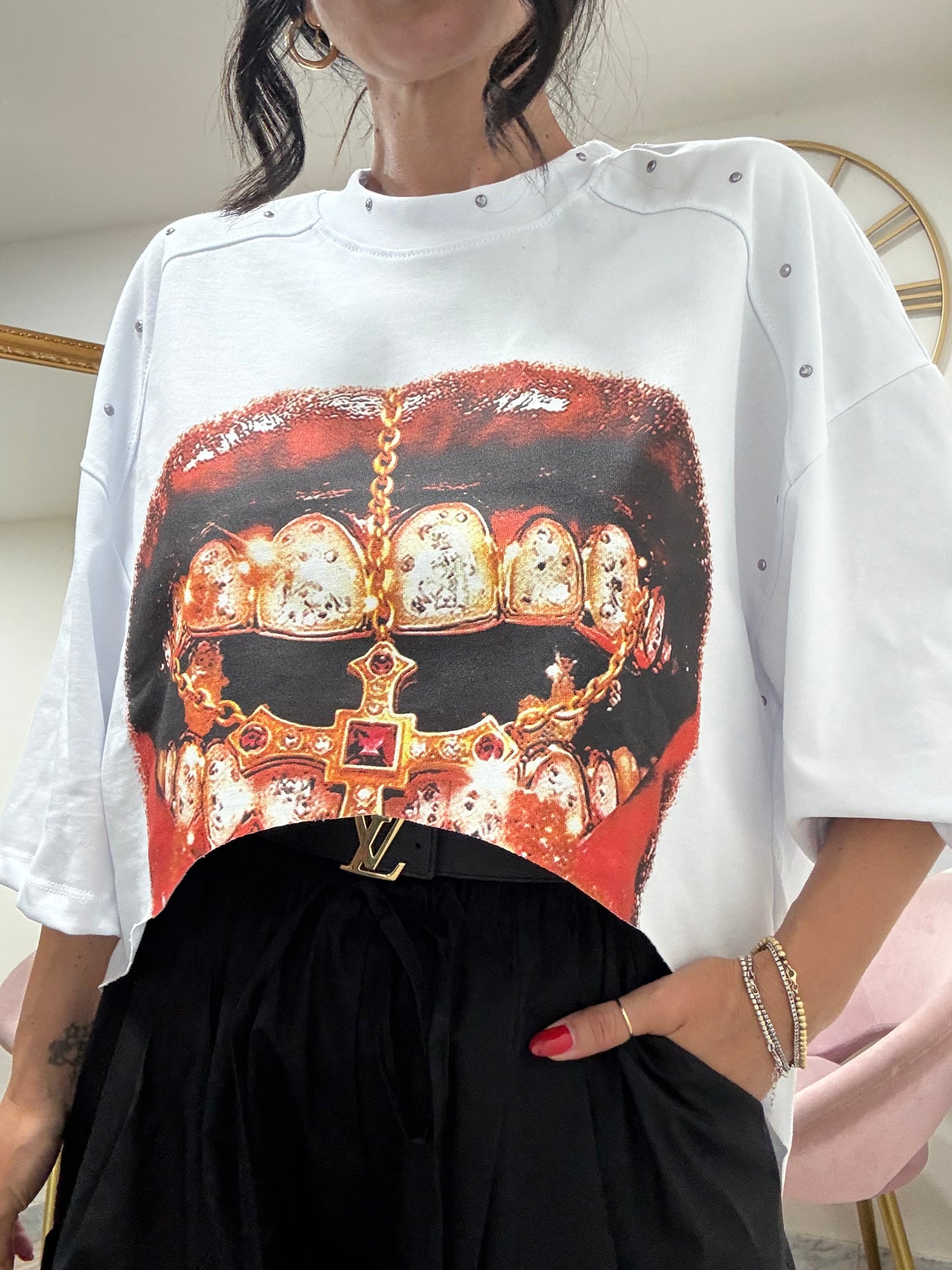 Max shirt assimmetrica borchie 41637