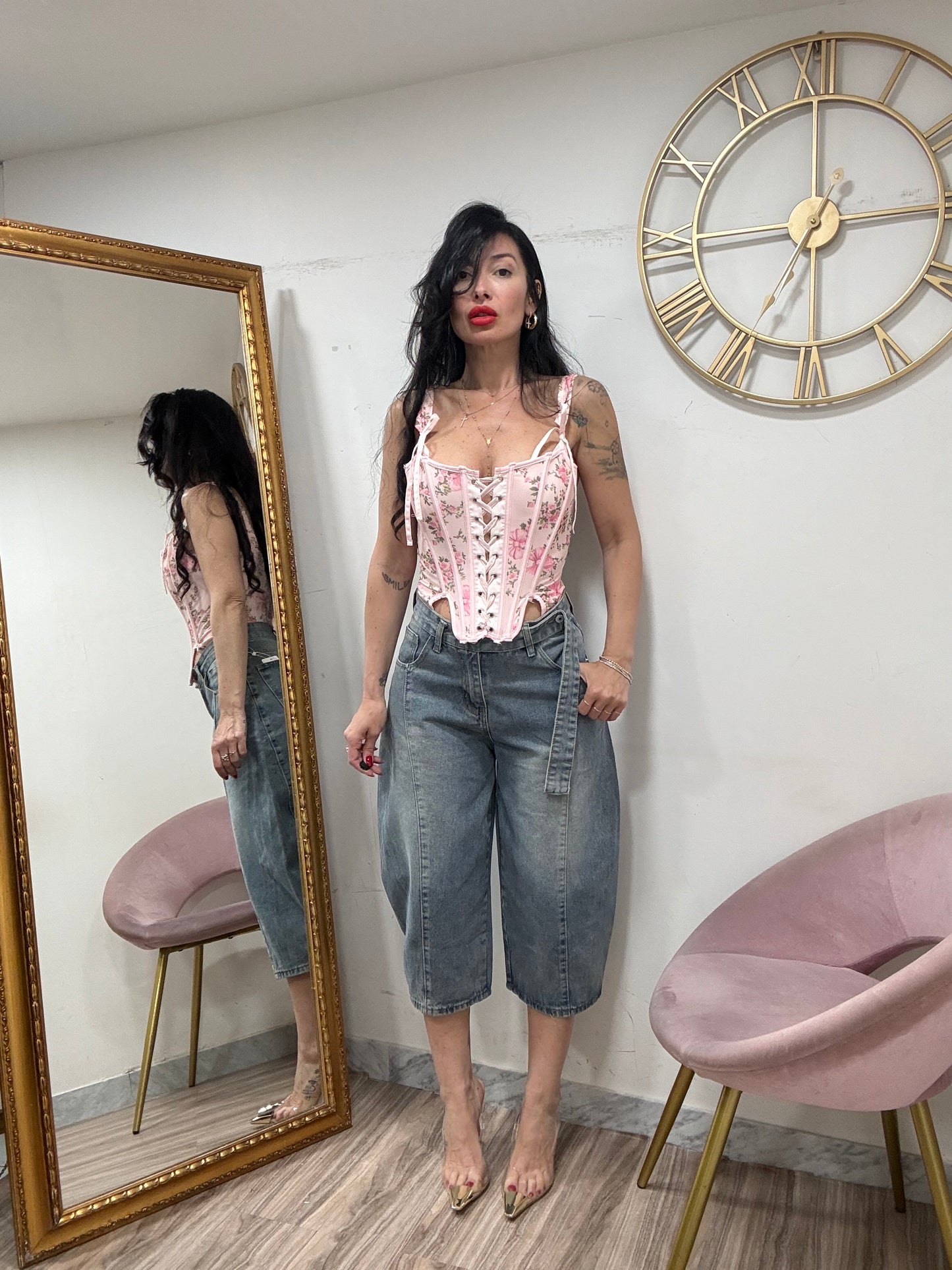 Corsetto fiocco rosa
