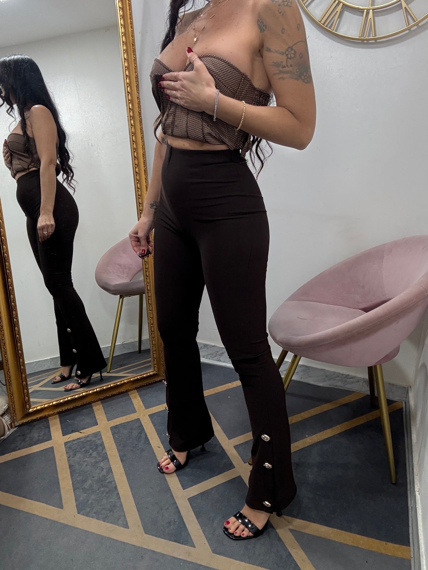 Fouson zampa micro costine bottoni 628